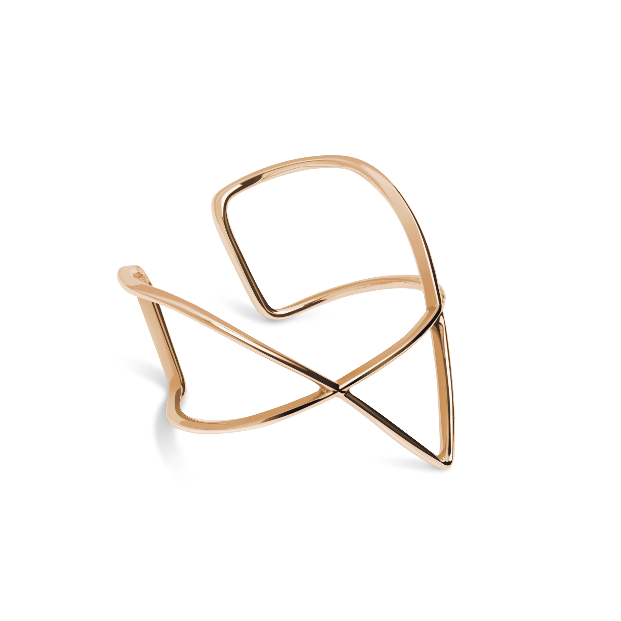 Icon Cuff Yellow Gold Vermeil 14k Yellow Gold 18k Yellow Gold Half Side   Front