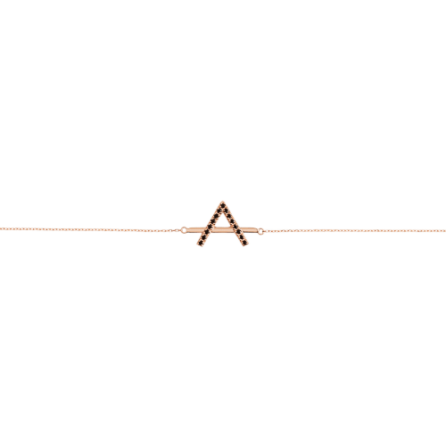 Icon Bracelet with Diamonds 14k Rose Gold 18k Rose Gold Black Diamonds Front First