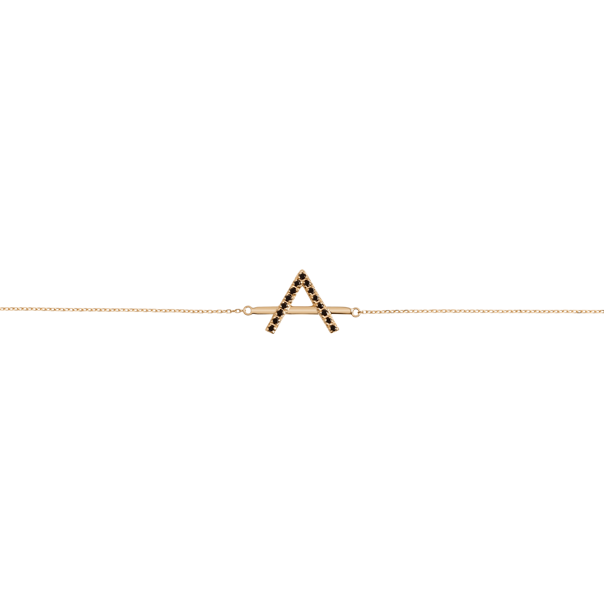 Icon Bracelet with Diamonds Yellow Gold Vermeil 14k Yellow Gold 18k Yellow Gold Black Diamonds Front First