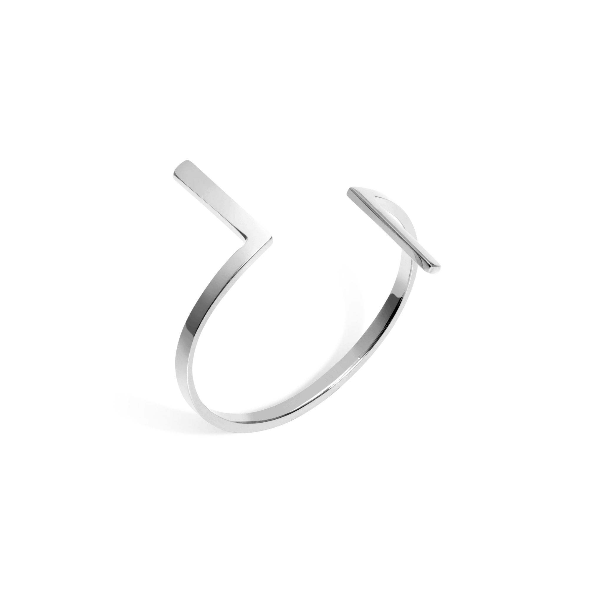 Inverse Cuff Sterling Silver White Gold Vermeil 14k White Gold 18k White Gold Half Side   Front First
