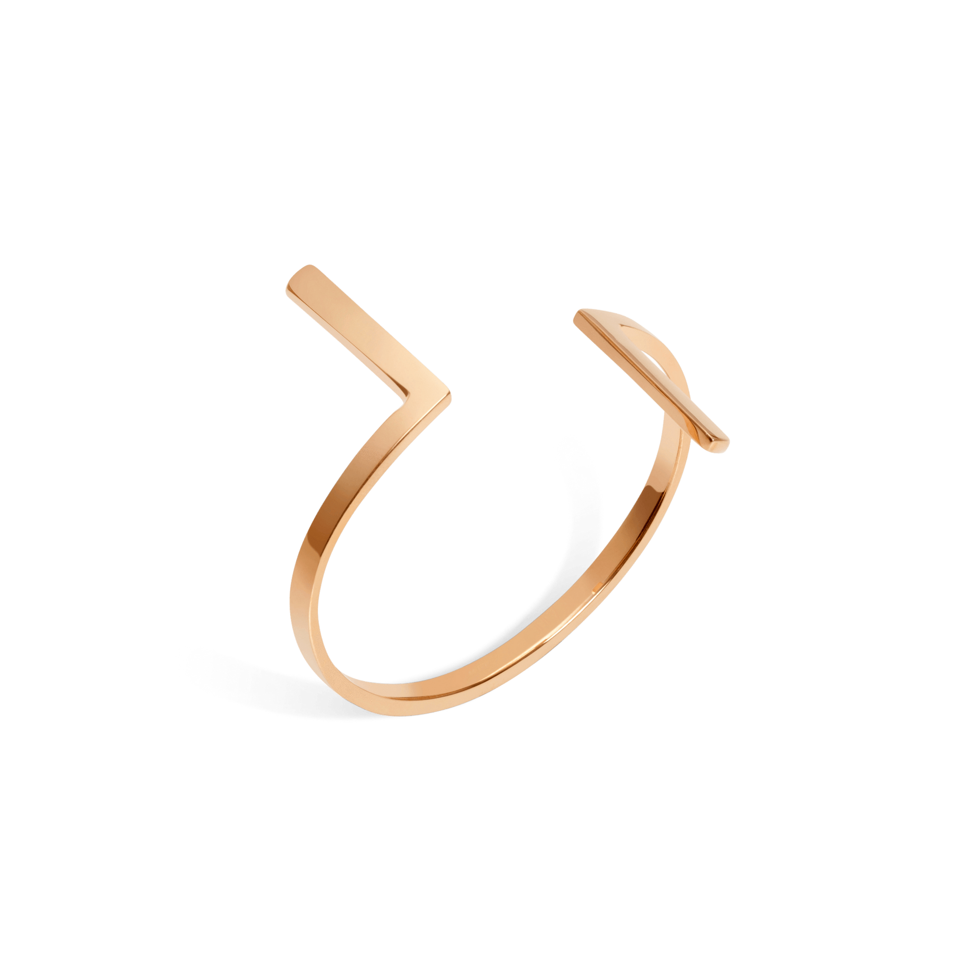 Inverse Cuff Rose Gold Vermeil 14k Rose Gold 18k Rose Gold Half Side   Front First