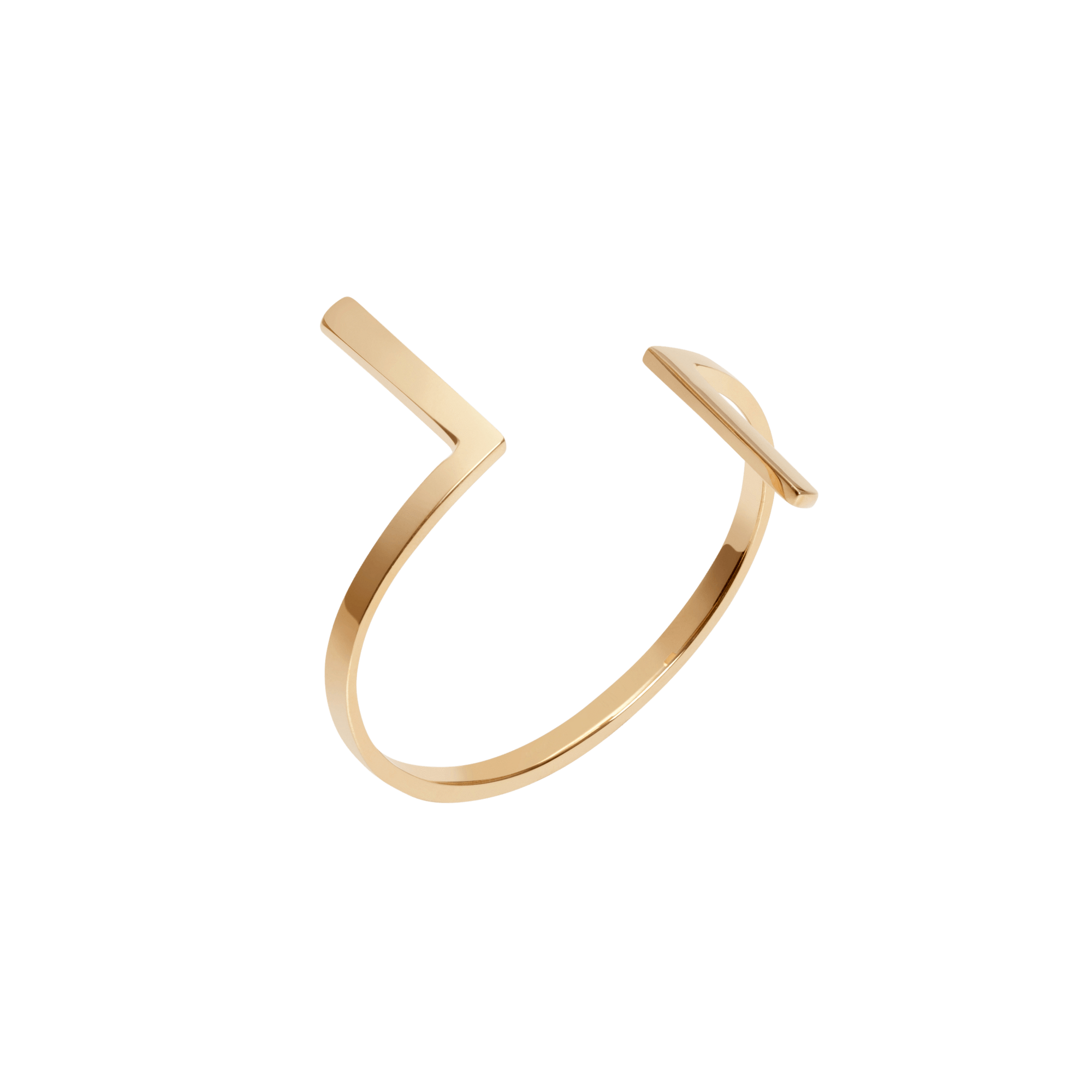 Inverse Cuff Yellow Gold Vermeil 14k Yellow Gold 18k Yellow Gold Half Side   Front First
