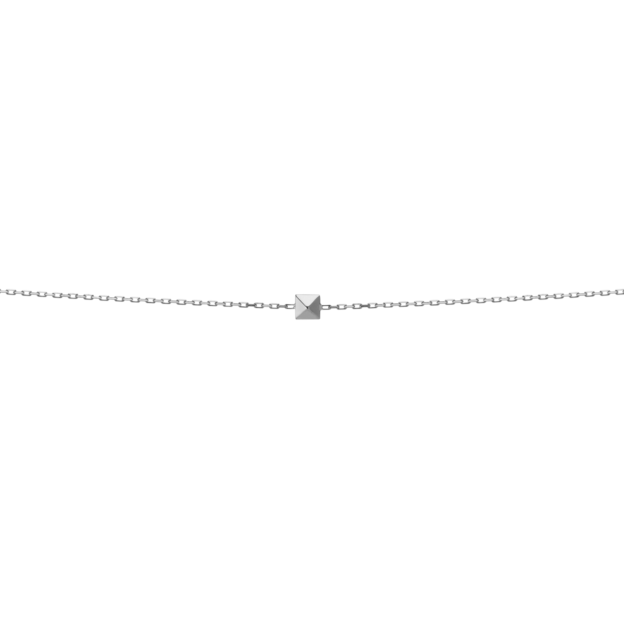 Mini Charm Pyramid Bracelet White Gold Vermeil 14k White Gold 18k White Gold     Front First