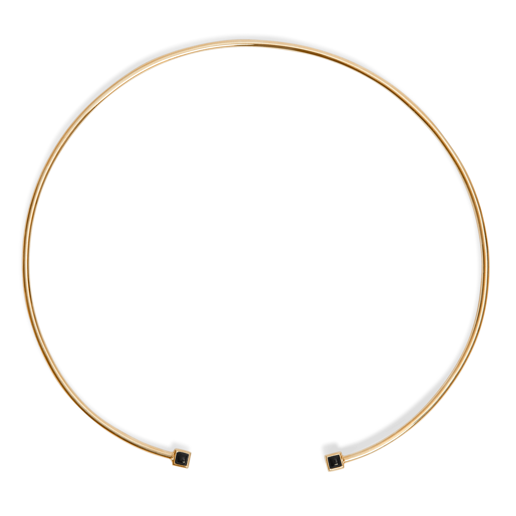 Black Stones Necklace Yellow Gold Vermeil 14k Yellow Gold 18k Yellow Gold     Front First