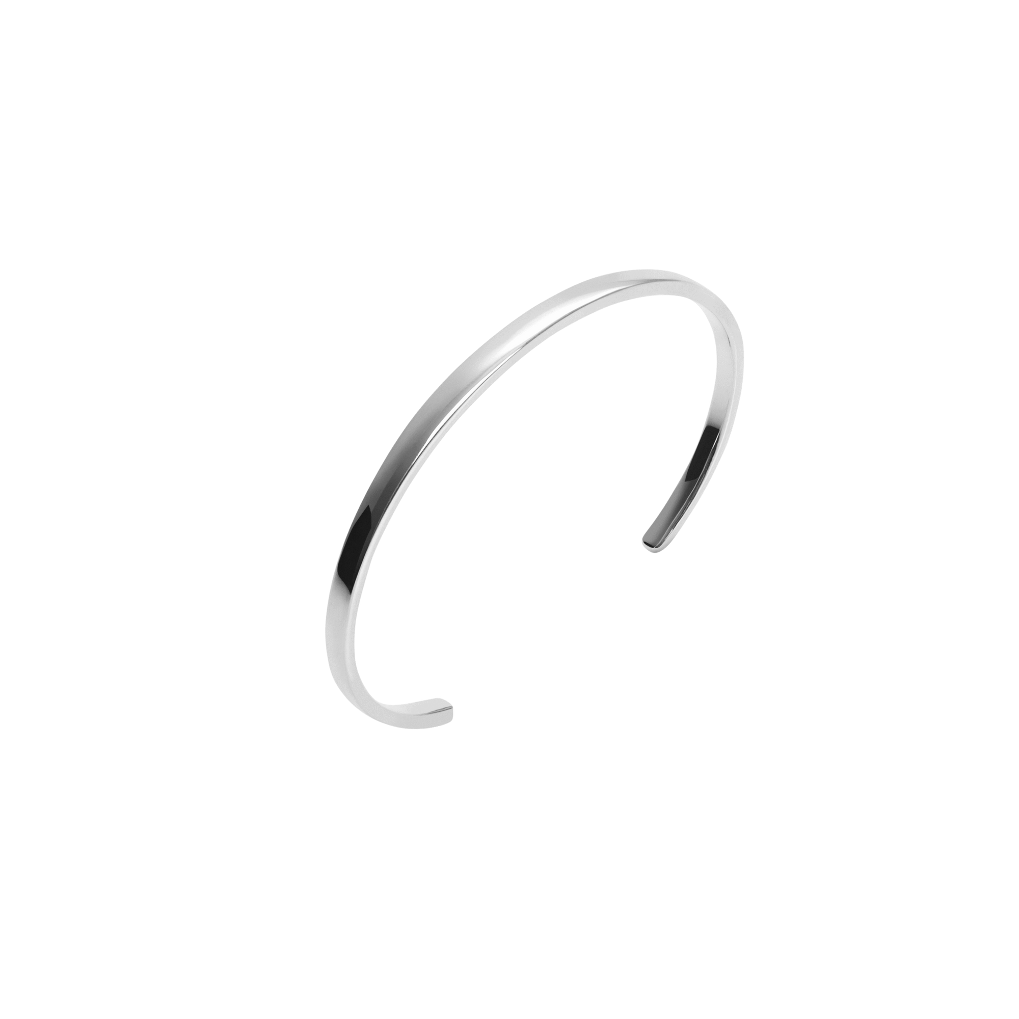 Skinny Cuff Sterling Silver White Gold Vermeil 14k White Gold 18k White Gold Half Side   Front First