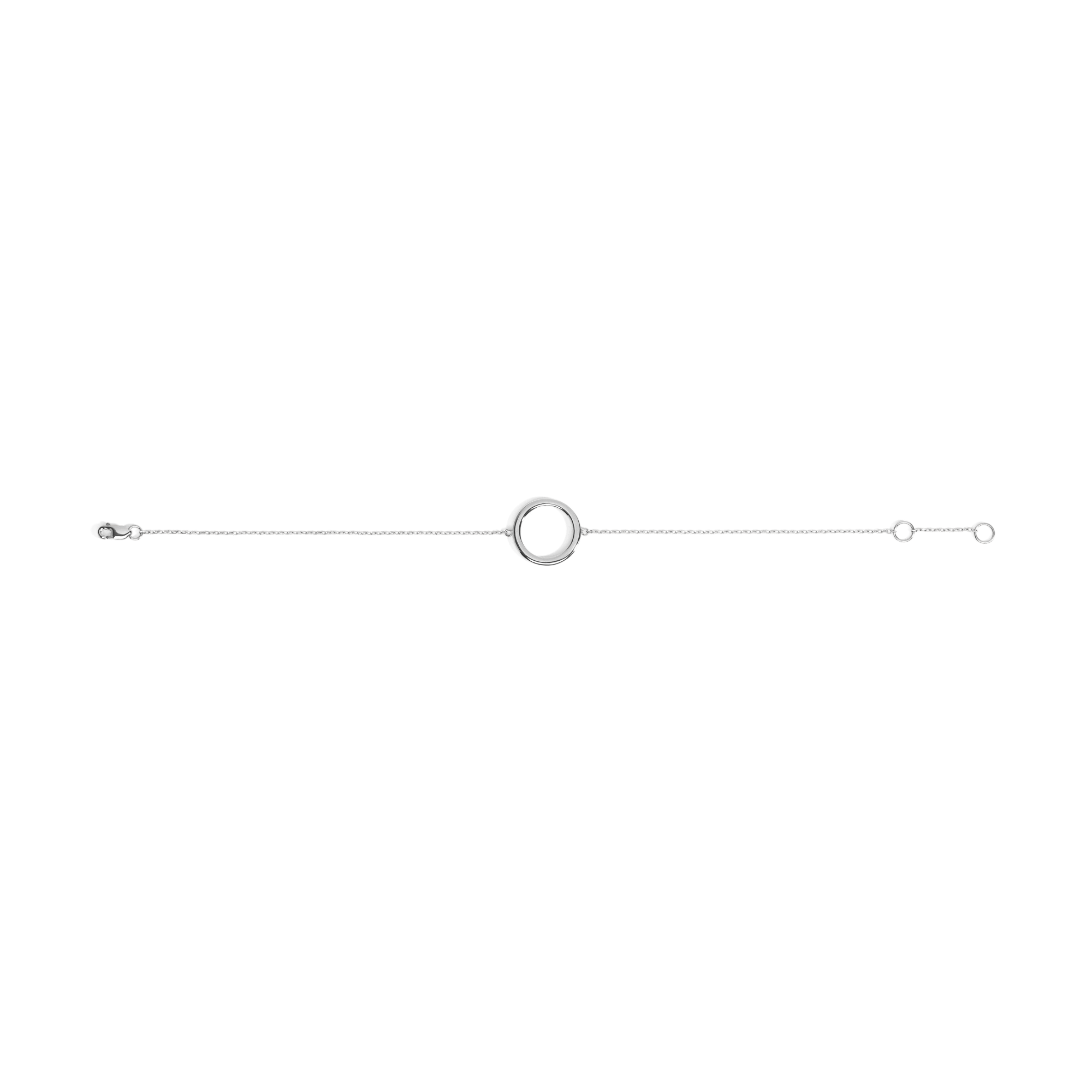 Solid Circle Bracelet Sterling Silver White Gold Vermeil 14k White Gold 18k White Gold