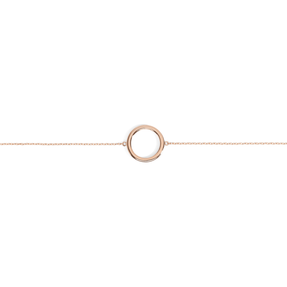 Solid Circle Bracelet Rose Gold Vermeil 14k Rose Gold 18k Rose Gold     Front First