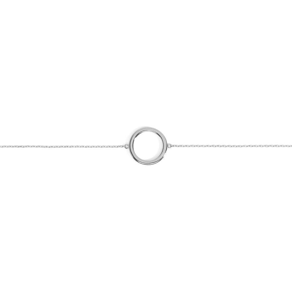 Solid Circle Bracelet Sterling Silver White Gold Vermeil 14k White Gold 18k White Gold     Front First
