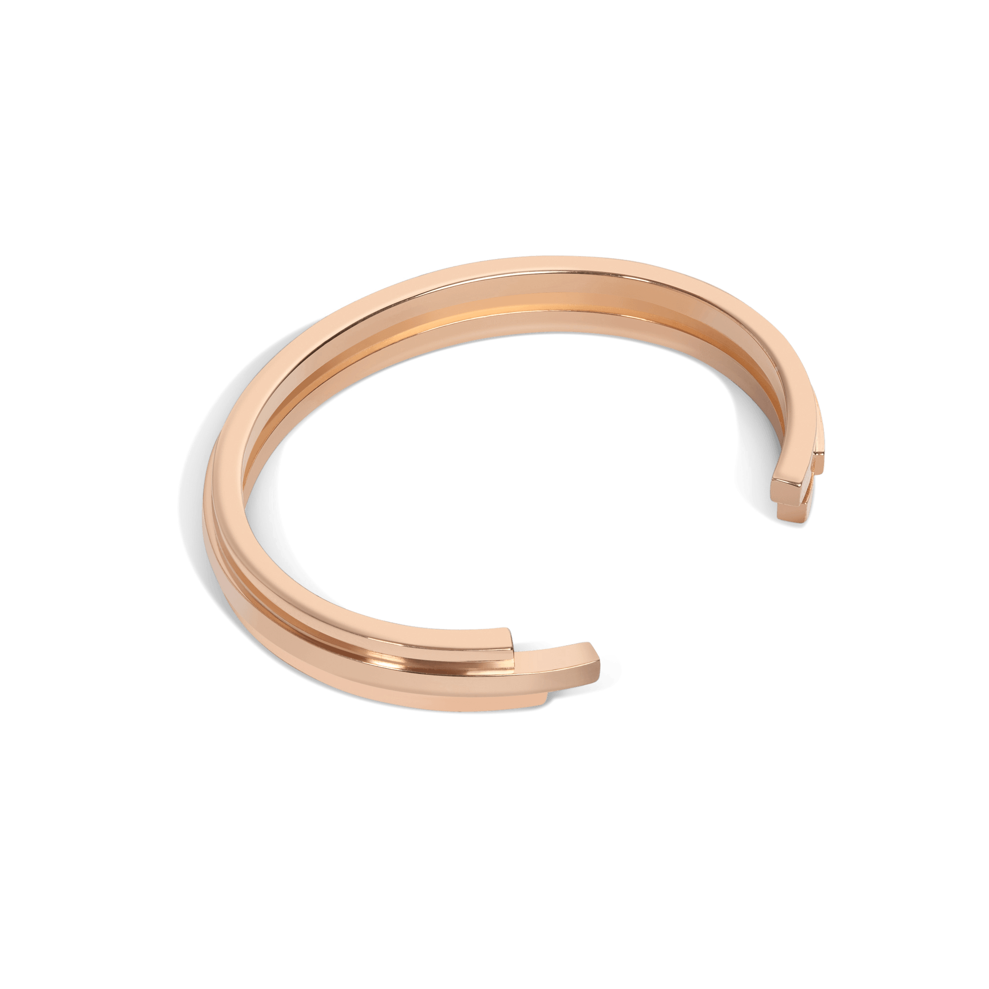 Tribar Cuff Rose Gold Vermeil 14k Rose Gold 18k Rose Gold Laid down