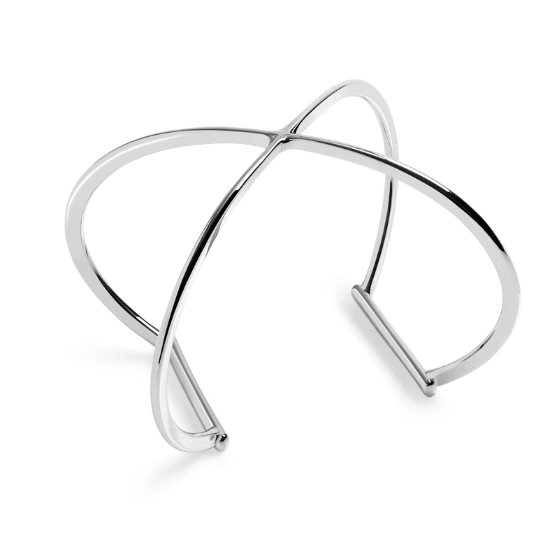 X Cuff Sterling Silver White Gold Vermeil 14k White Gold 18k White Gold Half Side