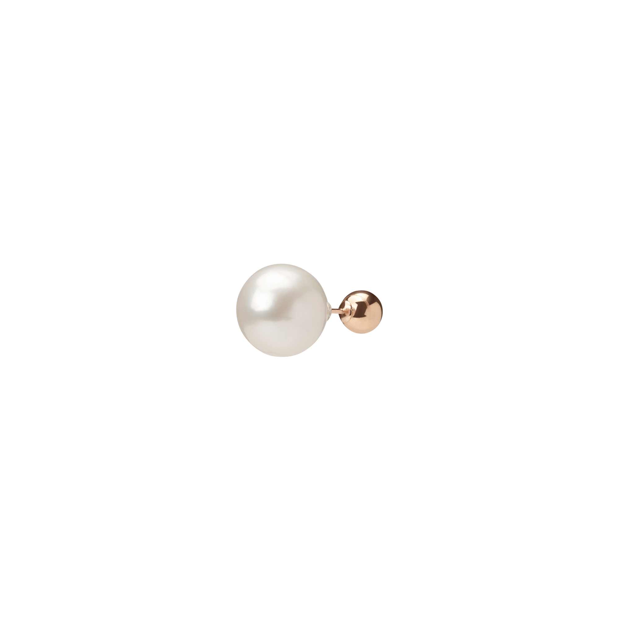 Asymmetric Pearl Earring 14k Rose Gold 18k Rose Gold   Front First Pair | Single |
