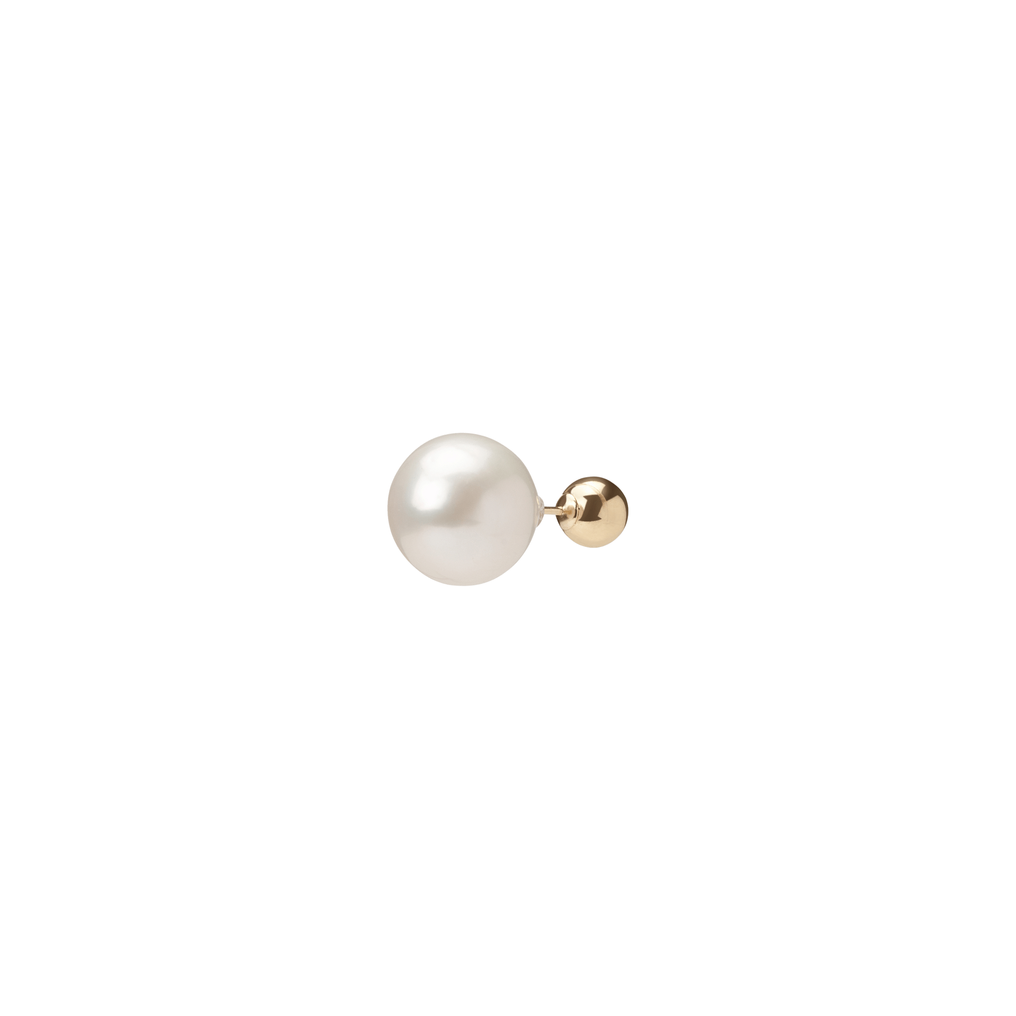 Asymmetric Pearl Earring 14k Yellow Gold 18k Yellow Gold   Front First Pair | Single |