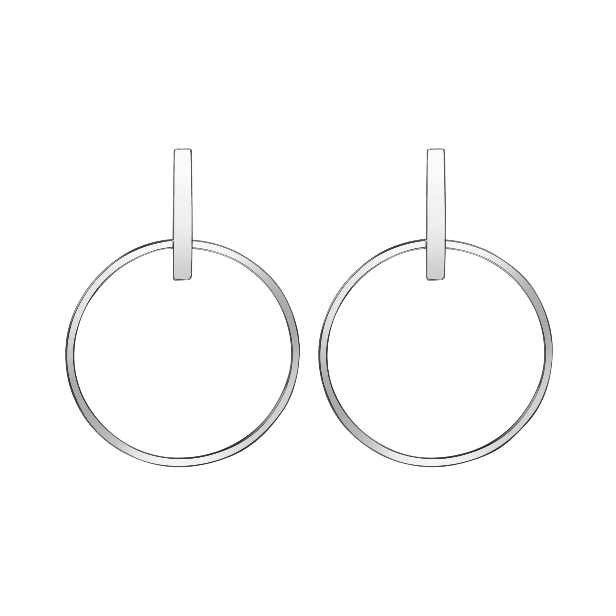 Circle Earrings Sterling Silver Silver Sterling Silver White Gold Vermeil 14k White Gold 18k White Gold   Front First Pair | Single |