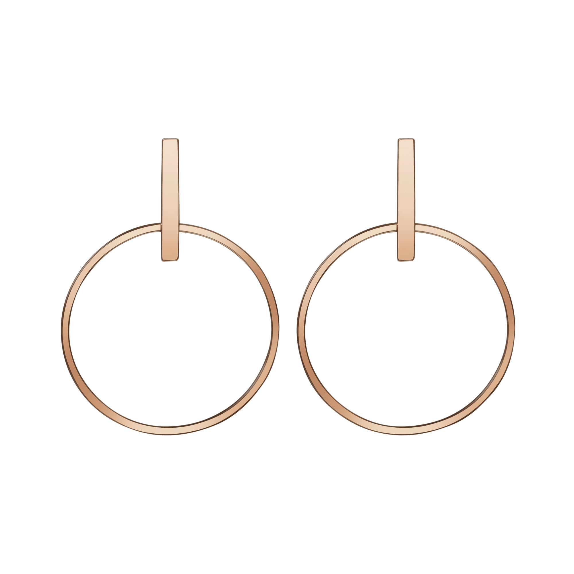 Circle Earrings Rose Gold Vermeil 14k Rose Gold 18k Rose Gold   Front First Pair | Single |