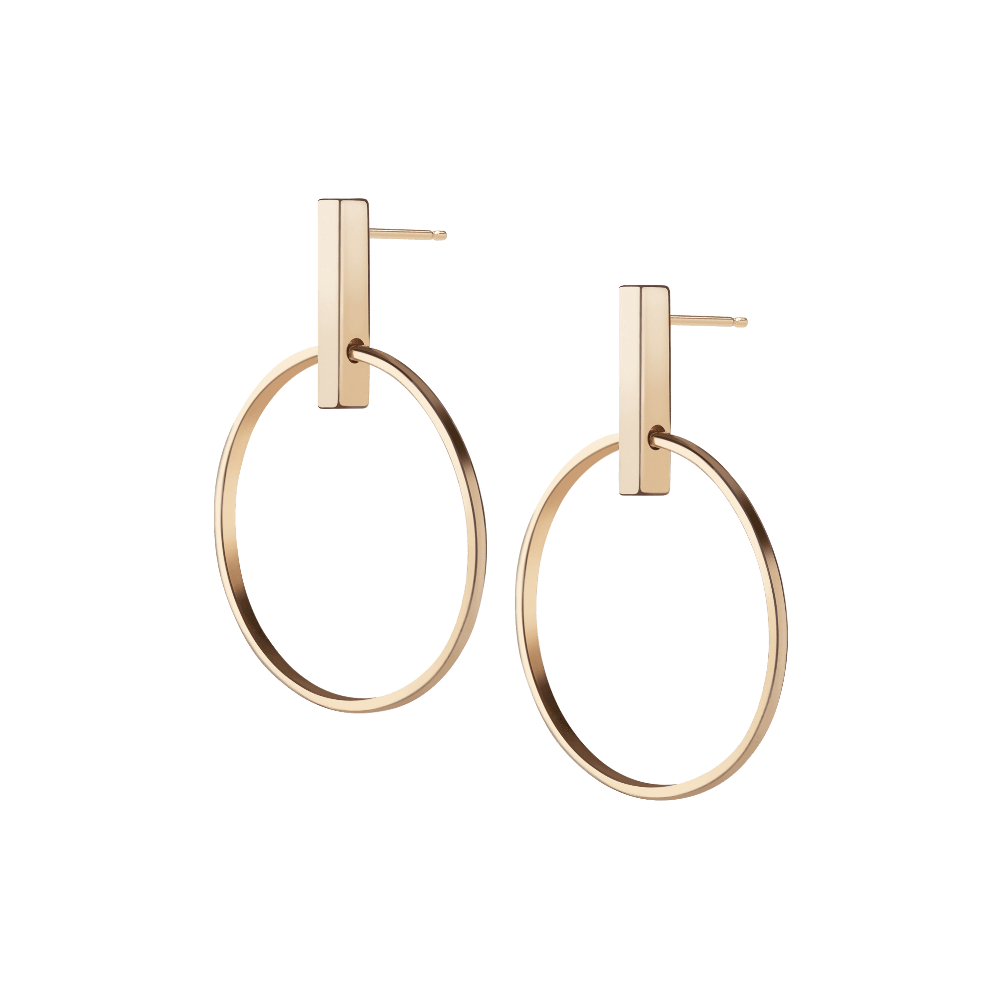 Circle Earrings Yellow Gold Vermeil 14k Yellow Gold 18k Yellow Gold Half Side  Pair | Single |