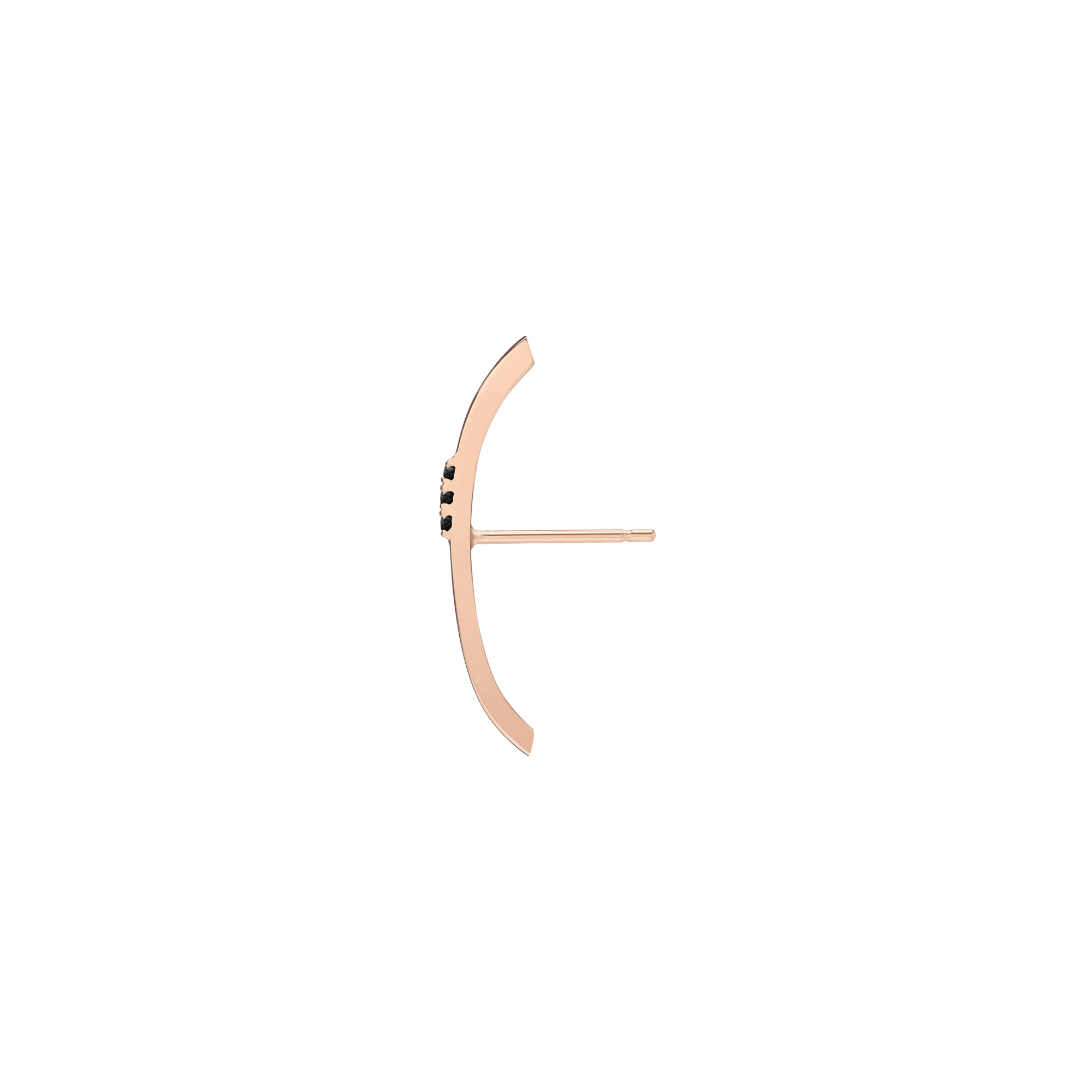 Cuff Earring with Diamonds Rose Gold Vermeil 14k Rose Gold 18k Rose Gold Black Diamonds Side   Pair | Single |