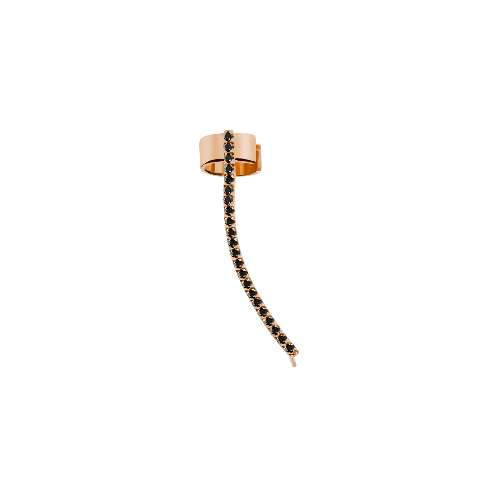 Diamond Ear Cuff with Diamonds Rose Gold Vermeil 14k Rose Gold 18k Rose Gold Black Diamonds     Pair | Single |