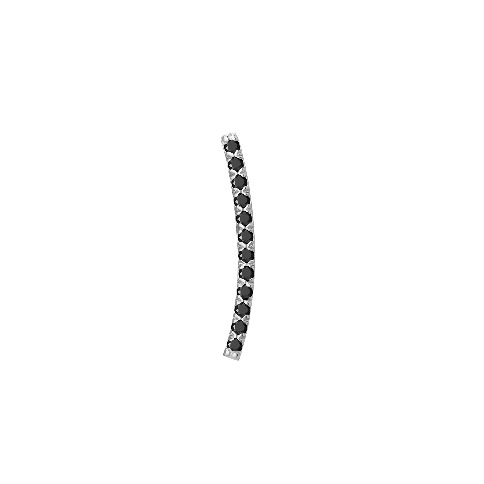 Diamond Path Earring Sterling Silver White Gold Vermeil 14k White Gold 18k White Gold Black Diamonds Pair | Single |