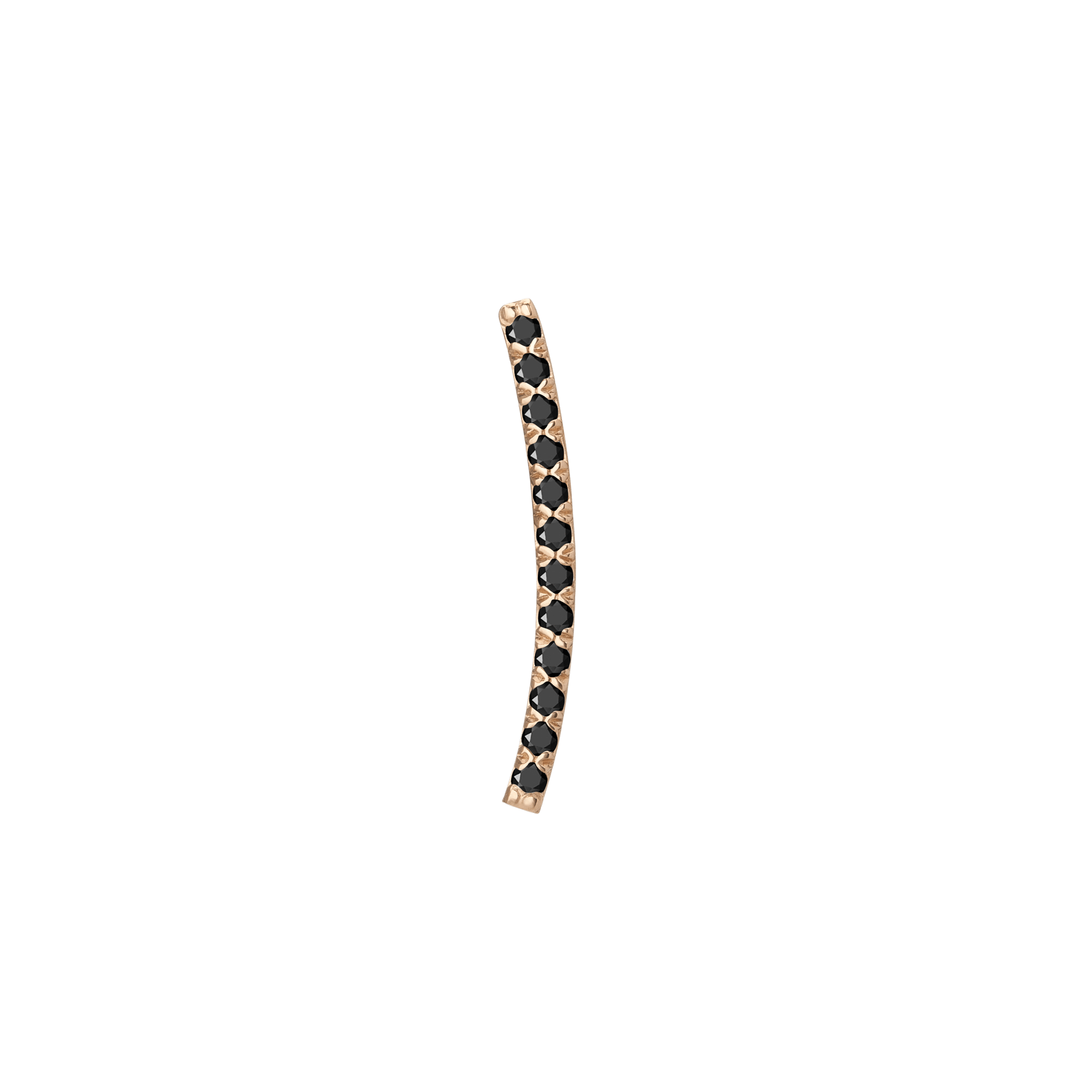 Diamond Path Earring Yellow Gold Vermeil 14k Yellow Gold 18k Yellow Gold Black Diamonds Pair | Single |