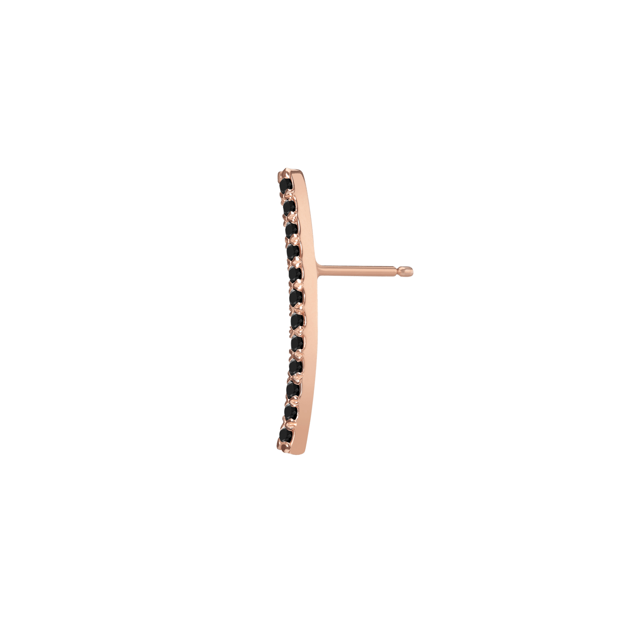 Diamond Path Earring Rose Gold Vermeil 14k Rose Gold 18k Rose Gold Black Diamonds Half Side   Pair | Single |