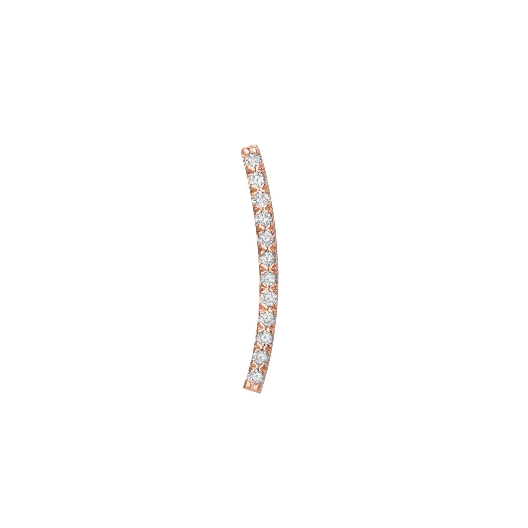 Diamond Path Earring Rose Gold Vermeil 14k Rose Gold 18k Rose Gold White Diamonds    Front First Pair | Single |