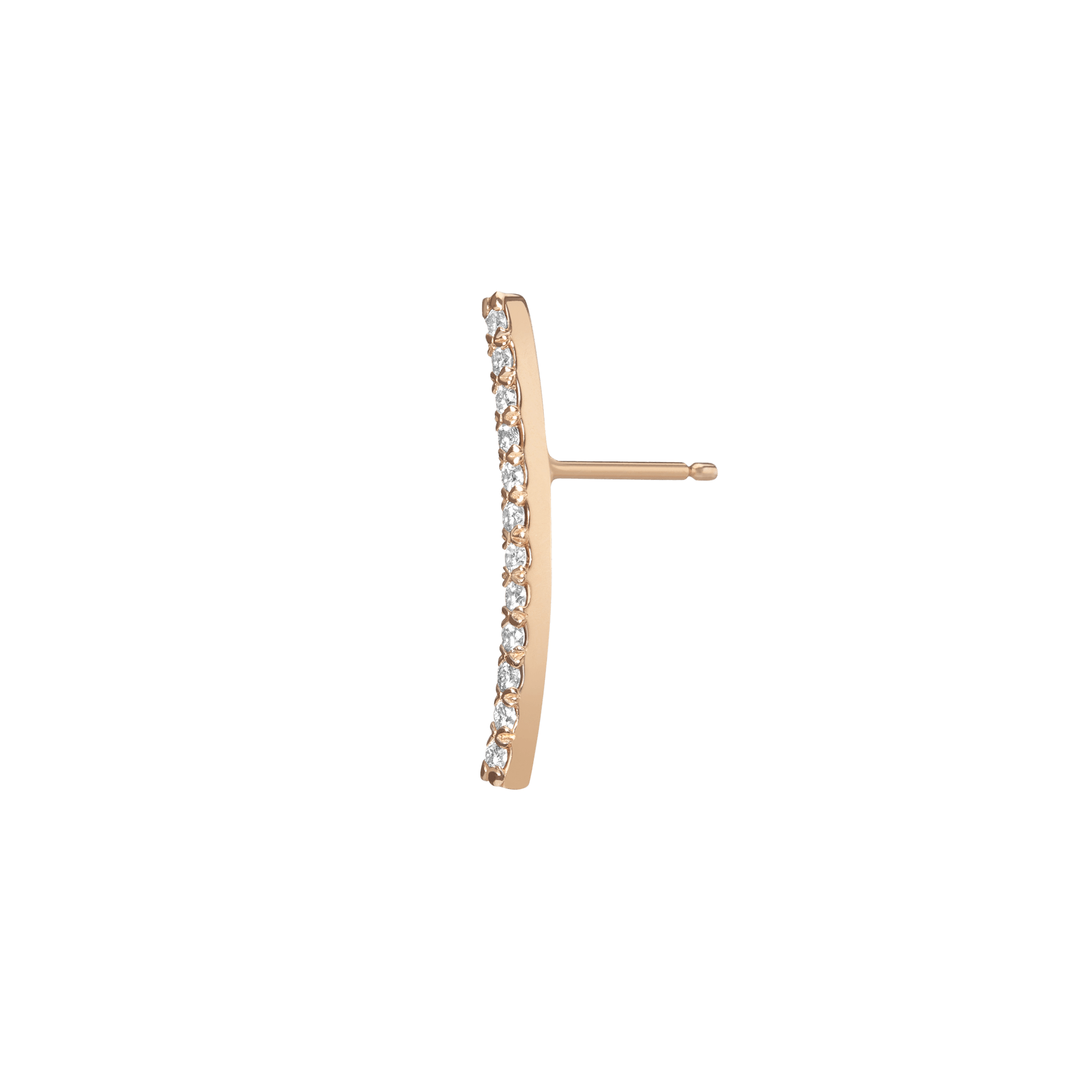 Diamond Path Earring Yellow Gold Vermeil 14k Yellow Gold 18k Yellow Gold White Diamonds Pair | Single |