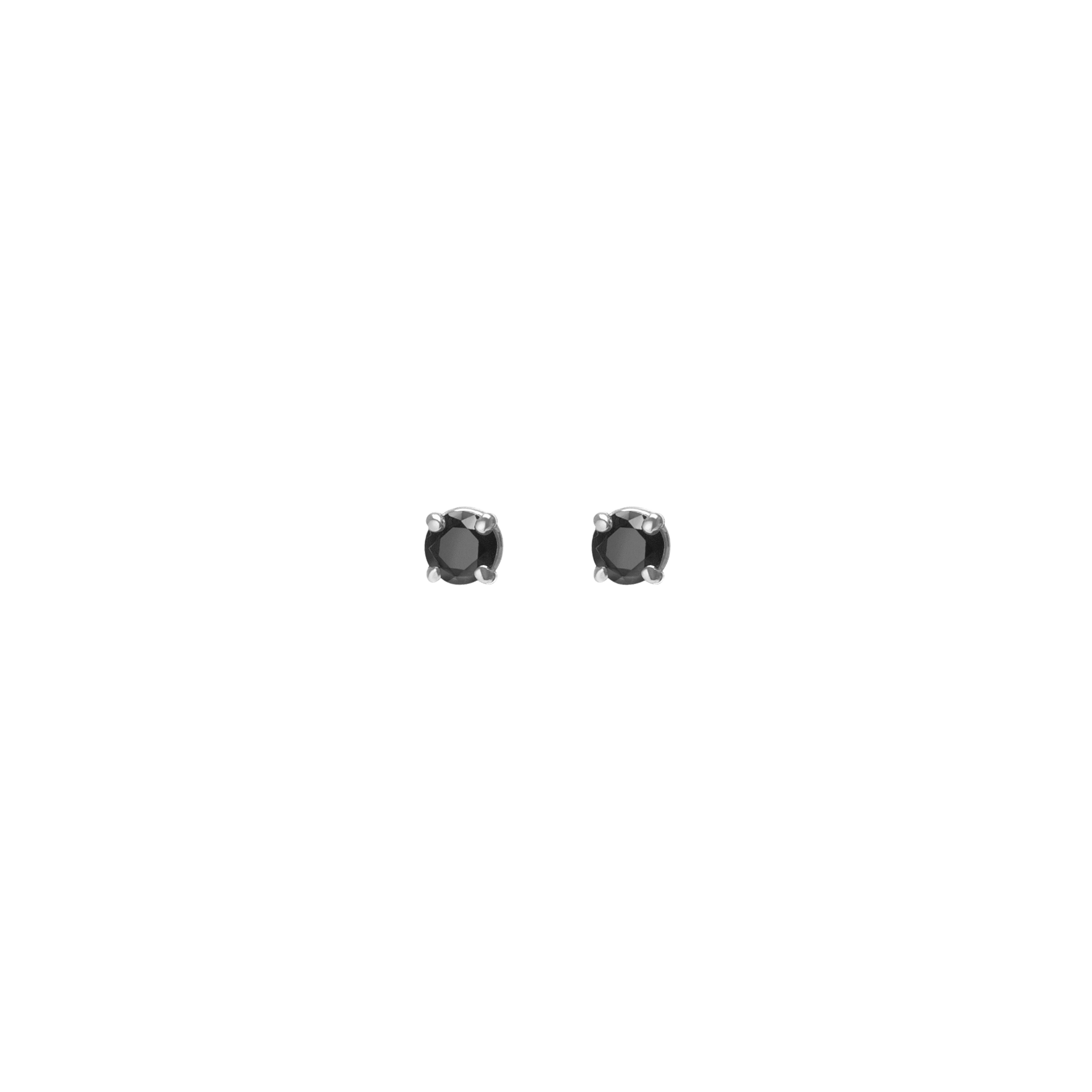 Diamond Stud Earrings  Sterling Silver White Gold Vermeil 14k White Gold 18k White Gold Black Diamonds    Front First Pair | Single |