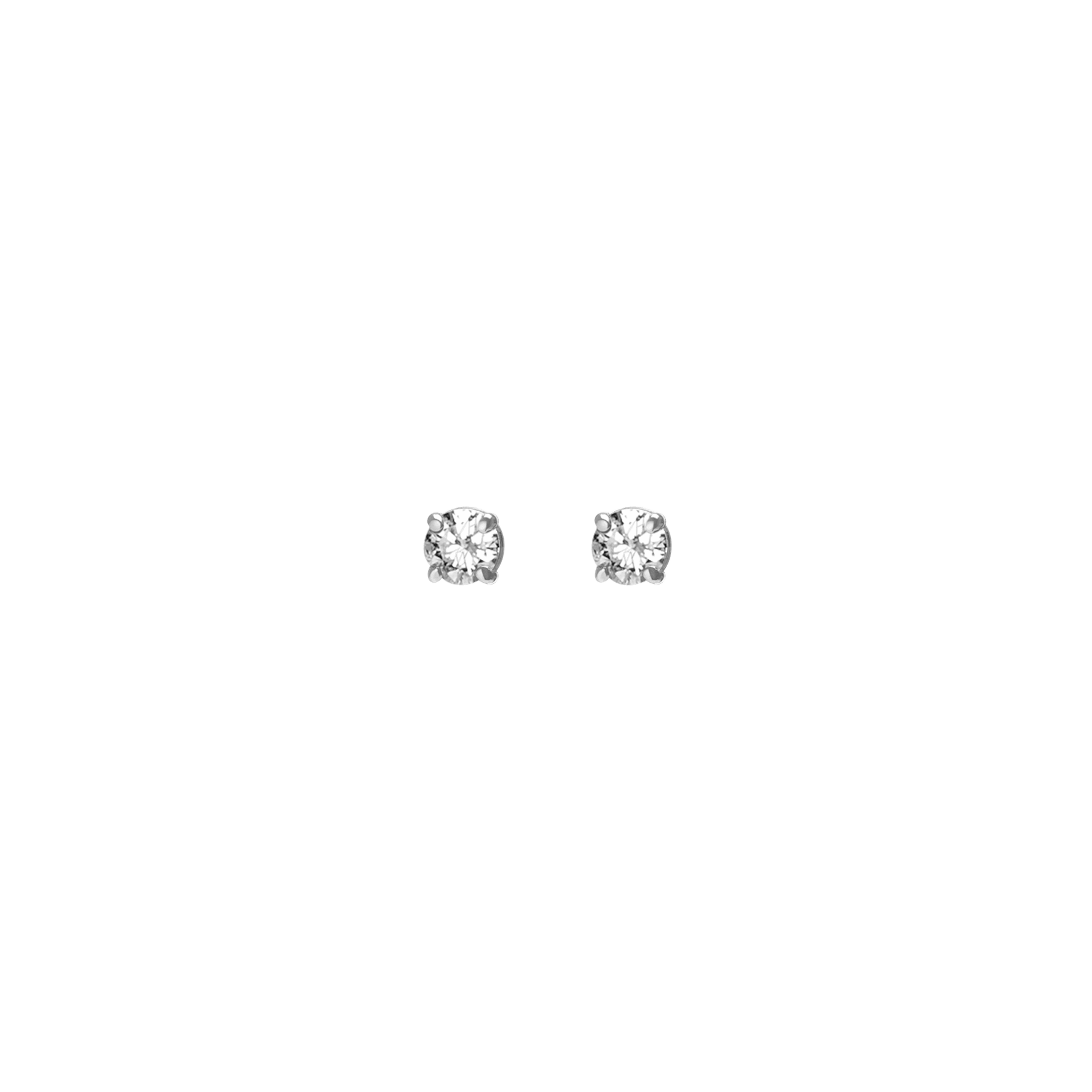 Diamond Stud Earrings  Sterling Silver White Gold Vermeil 14k White Gold 18k White Gold White Diamonds    Front First Pair | Single |