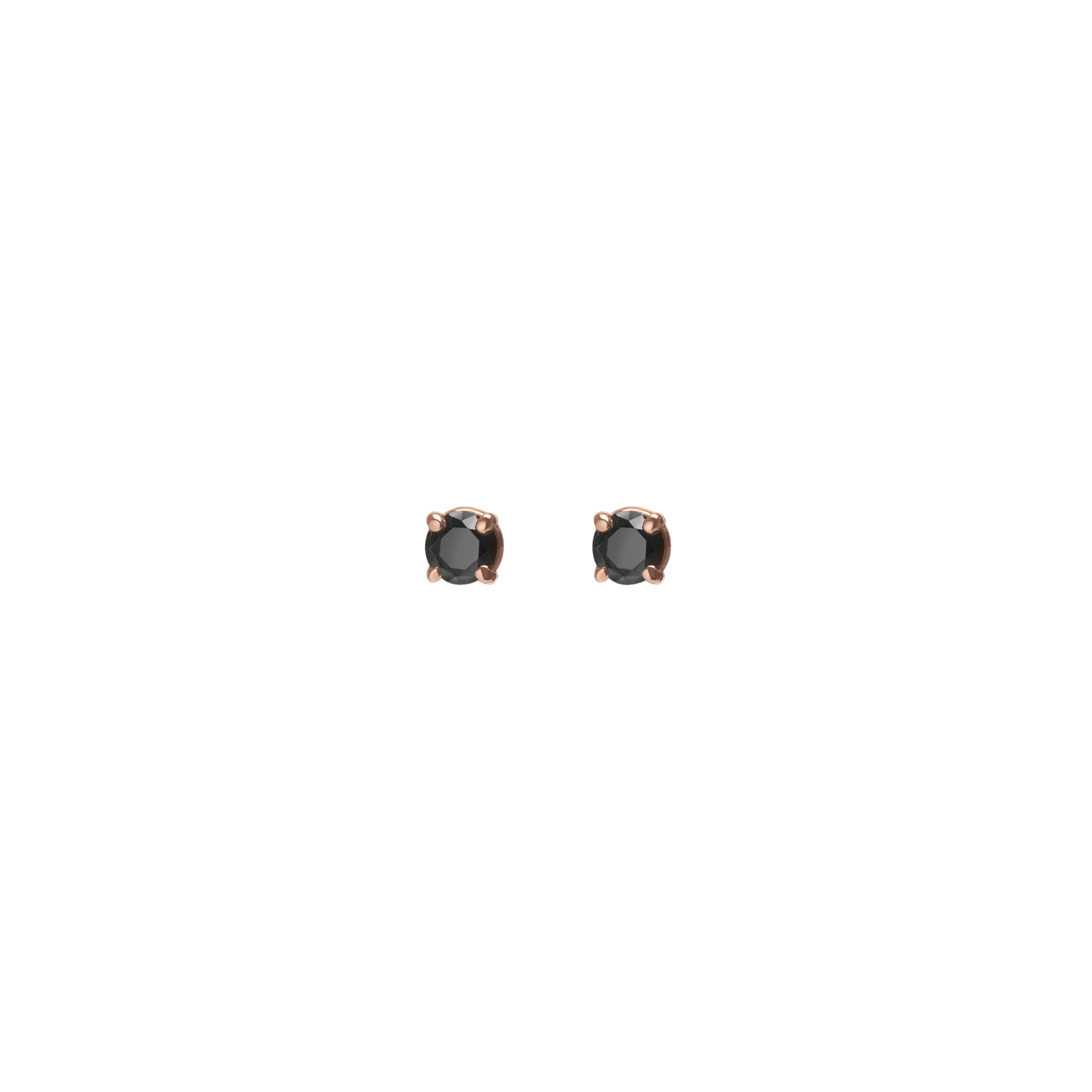 Diamond Stud Earrings  Rose Gold Vermeil 14k Rose Gold 18k Rose Gold Black Diamonds    Front First Pair | Single |