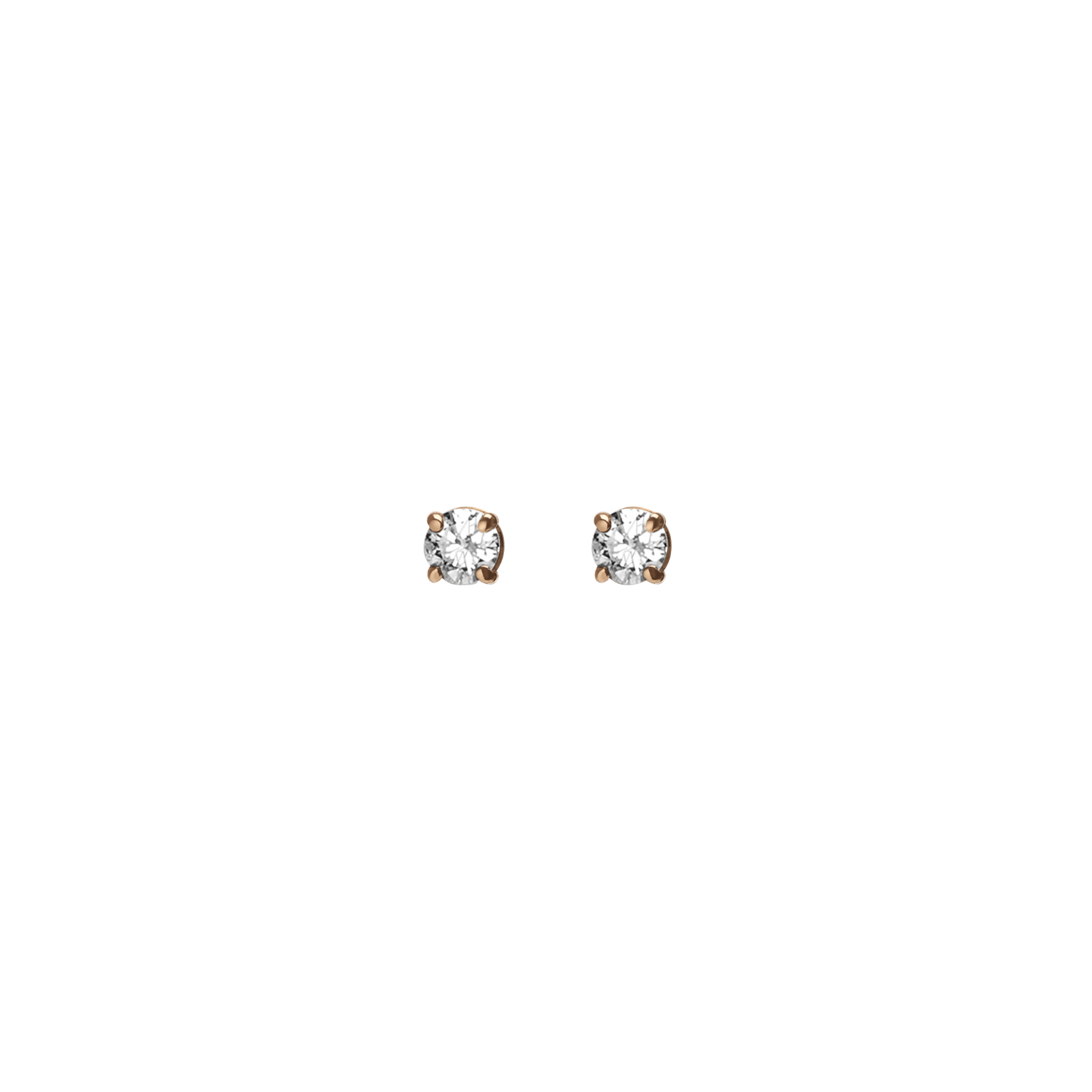 Diamond Stud Earrings  Yellow Gold Vermeil 14k Yellow Gold 18k Yellow Gold White Diamonds    Front First Pair | Single |
