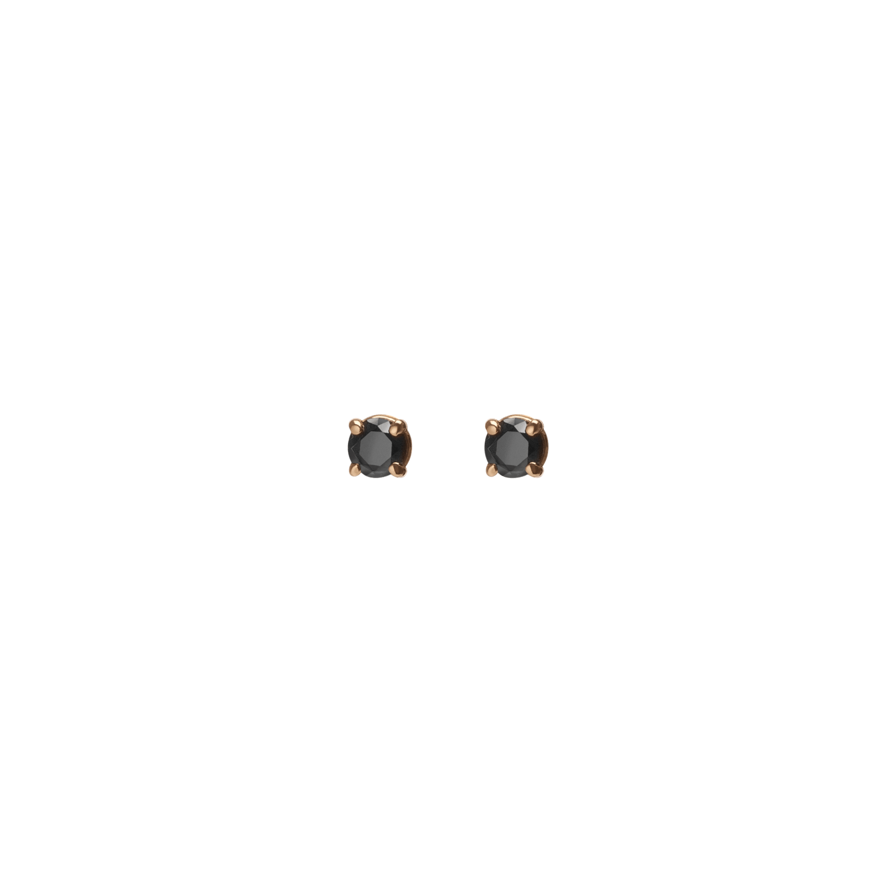 Diamond Stud Earrings  Yellow Gold Vermeil 14k Yellow Gold 18k Yellow Gold Black Diamonds    Front First Pair | Single |