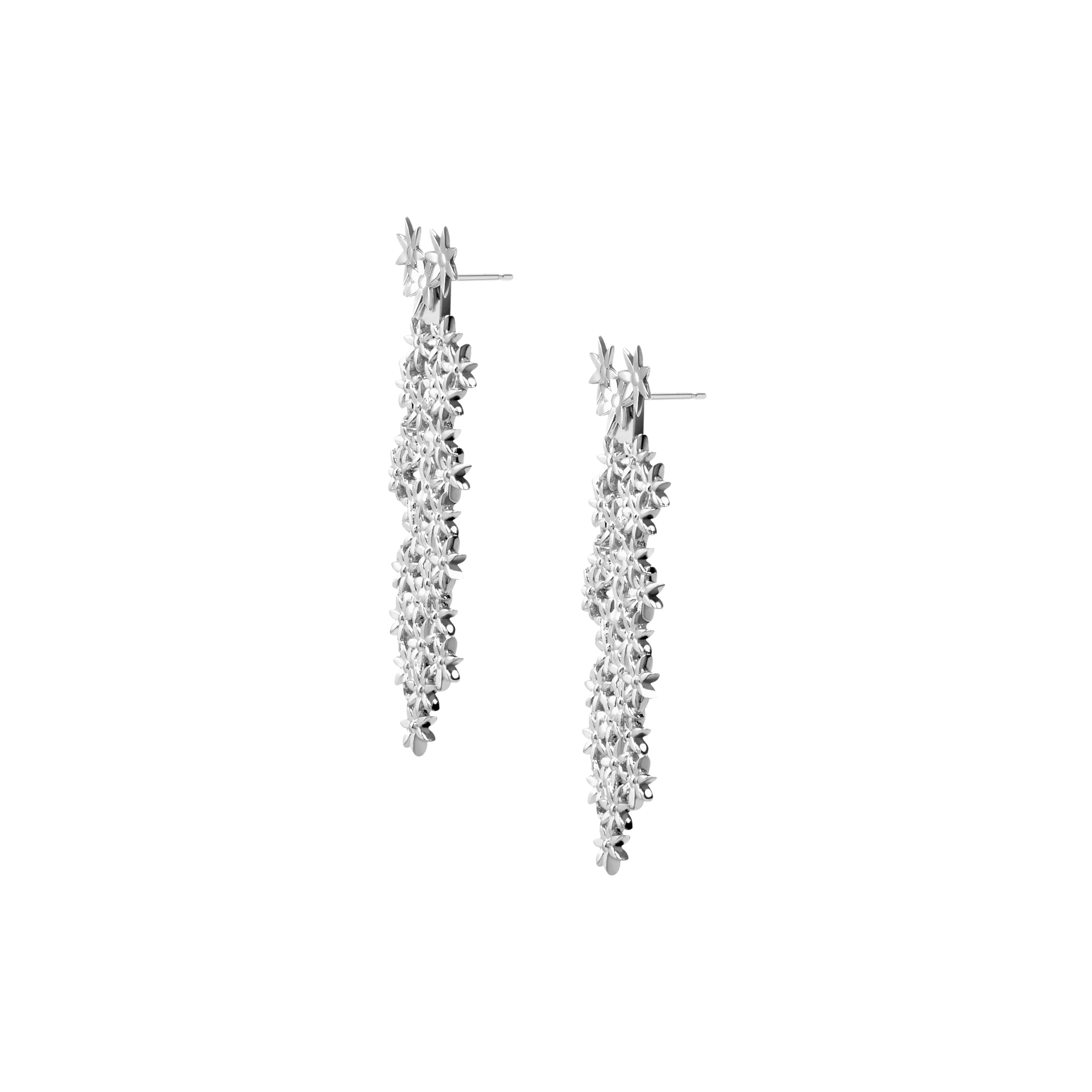 Flower Earring Back Large Sterling Silver White Gold Vermeil 14k White Gold 18k White Gold Half Side   Pair | Single |