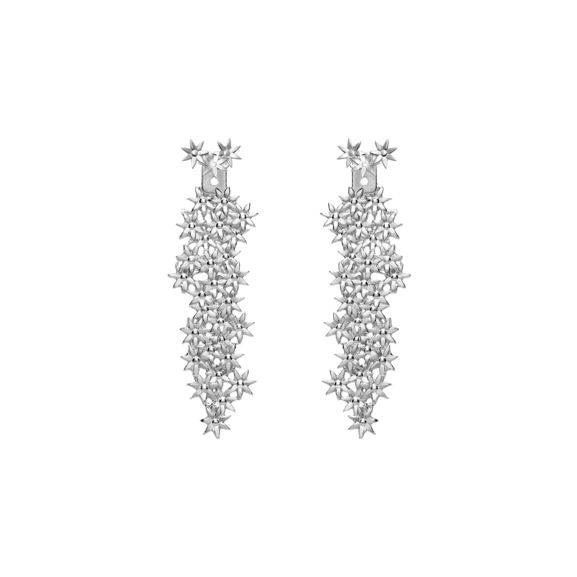 Flower Earring Back Large Sterling Silver White Gold Vermeil 14k White Gold 18k White Gold    Front First Pair | Single |
