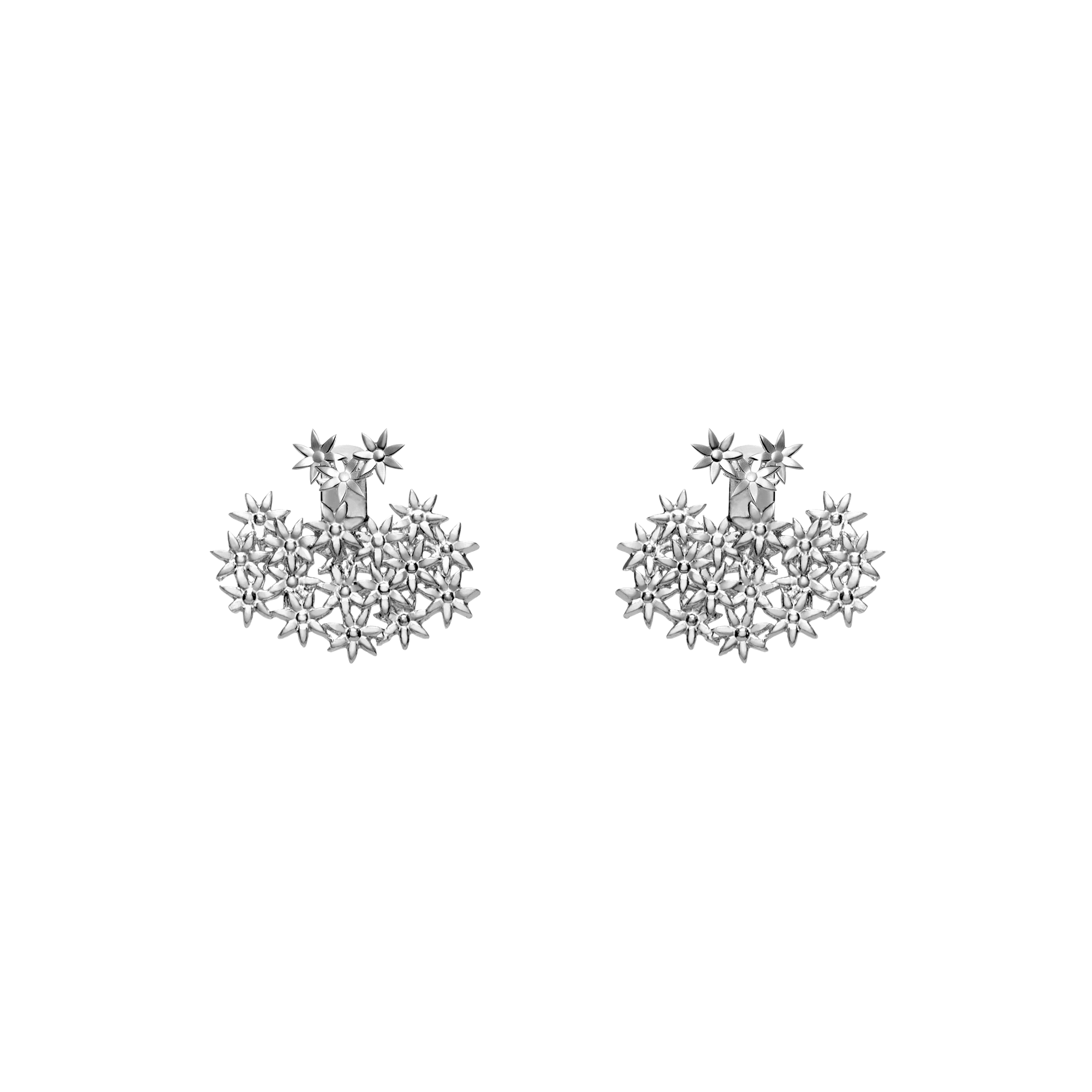 Flower Earring Back Small Sterling Silver White Gold Vermeil 14k White Gold 18k White Gold     Front First Pair | Single |