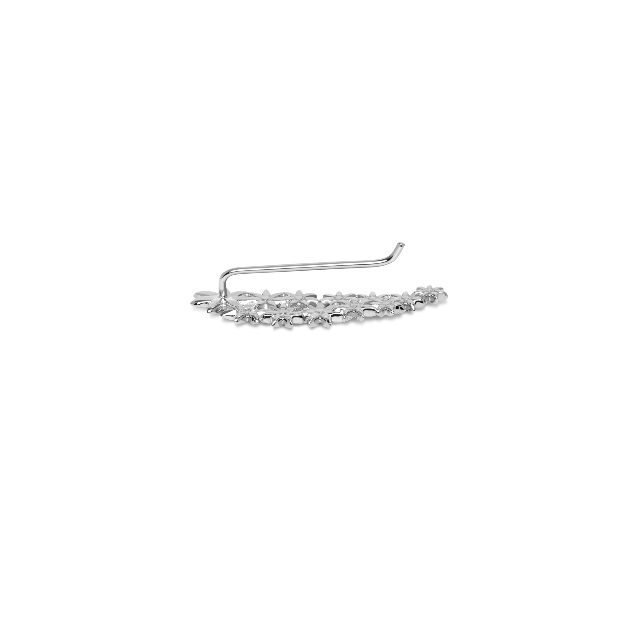 Flower Climber Sterling Silver White Gold Vermeil 14k White Gold 18k White Gold Laid down