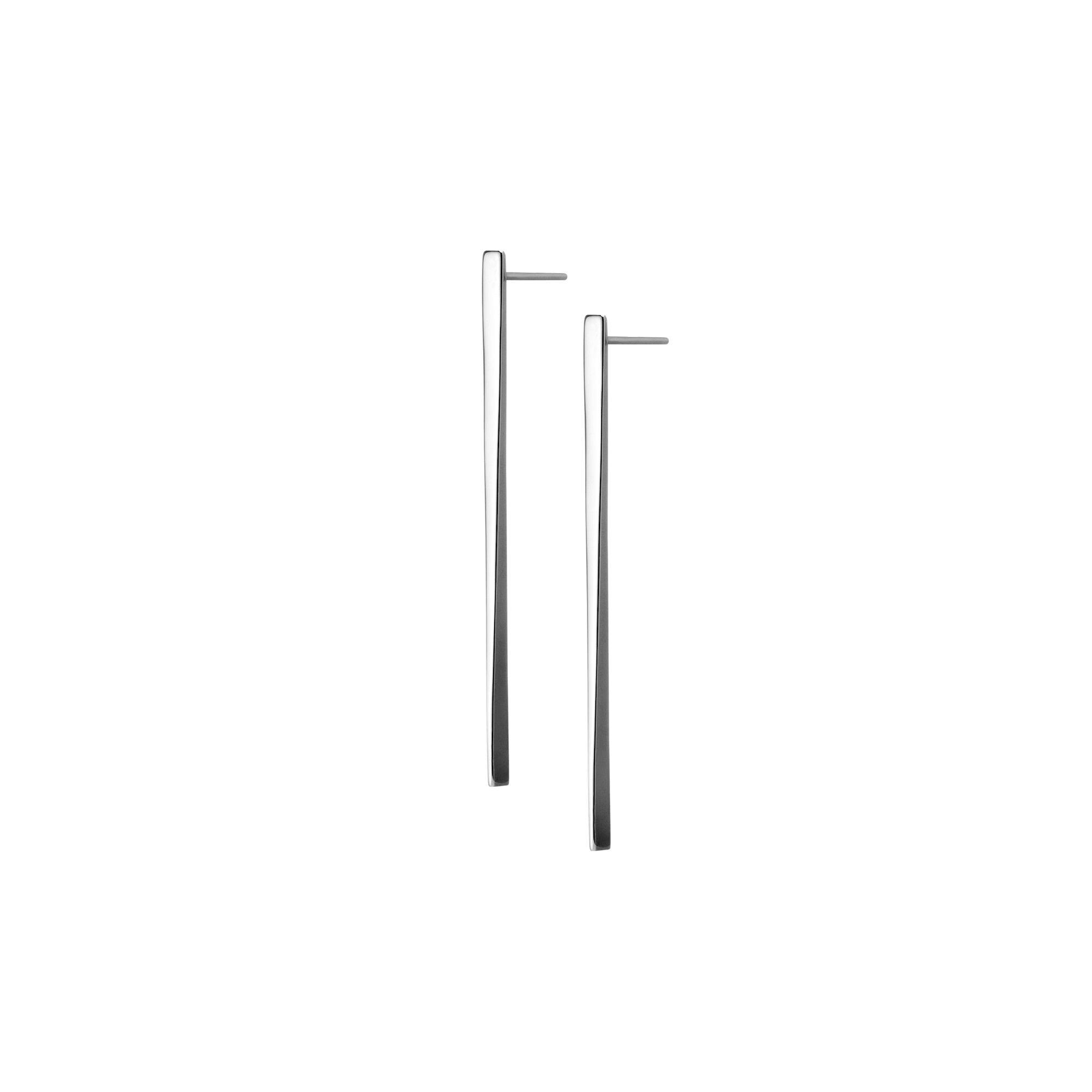 Obelisk Earring Sterling Silver White Gold Vermeil 14k White Gold 18k White Gold Half Side    Front First Pair | Single |