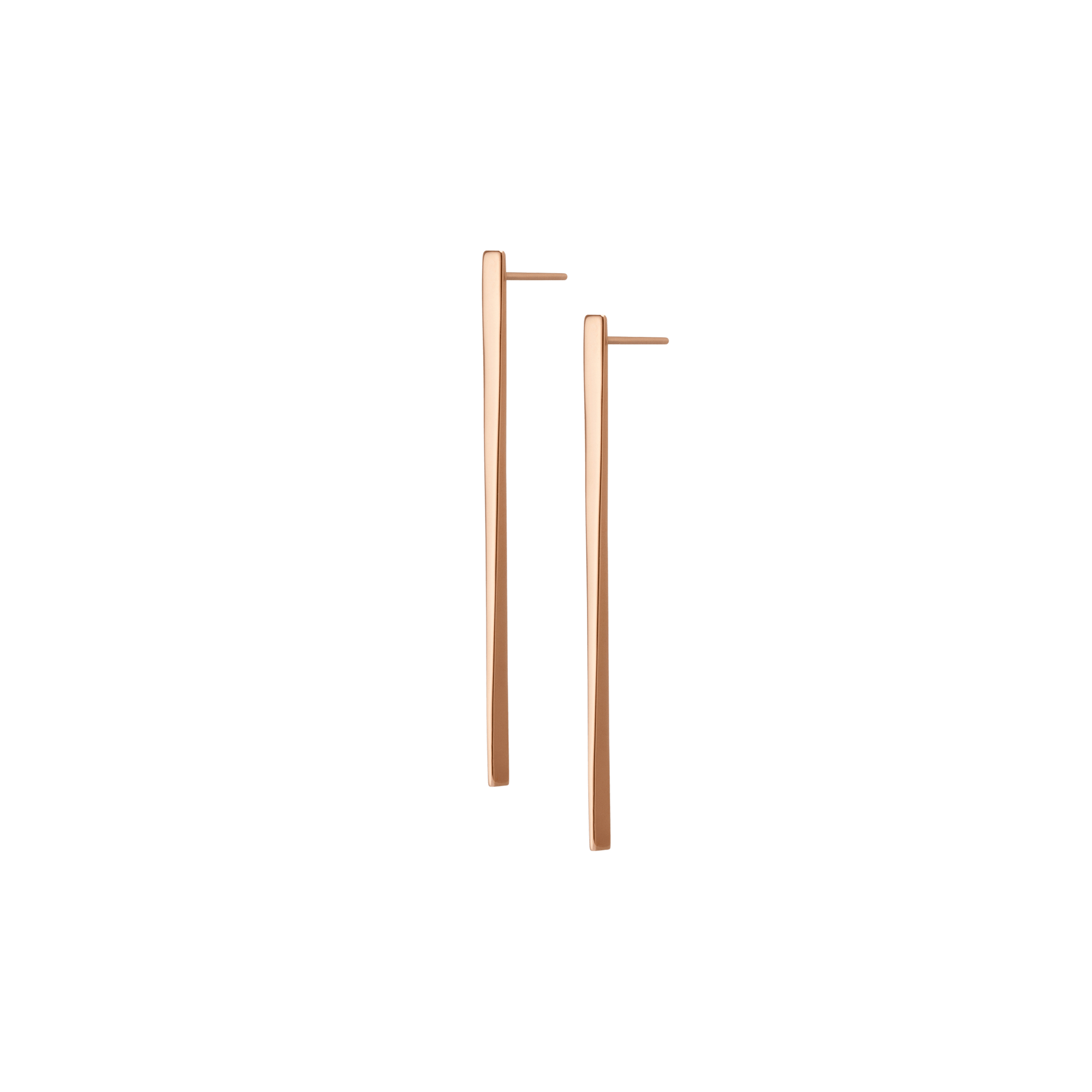 Obelisk Earring Rose Gold Vermeil 14k Rose Gold 18k Rose Gold Half Side    Front First Pair | Single |