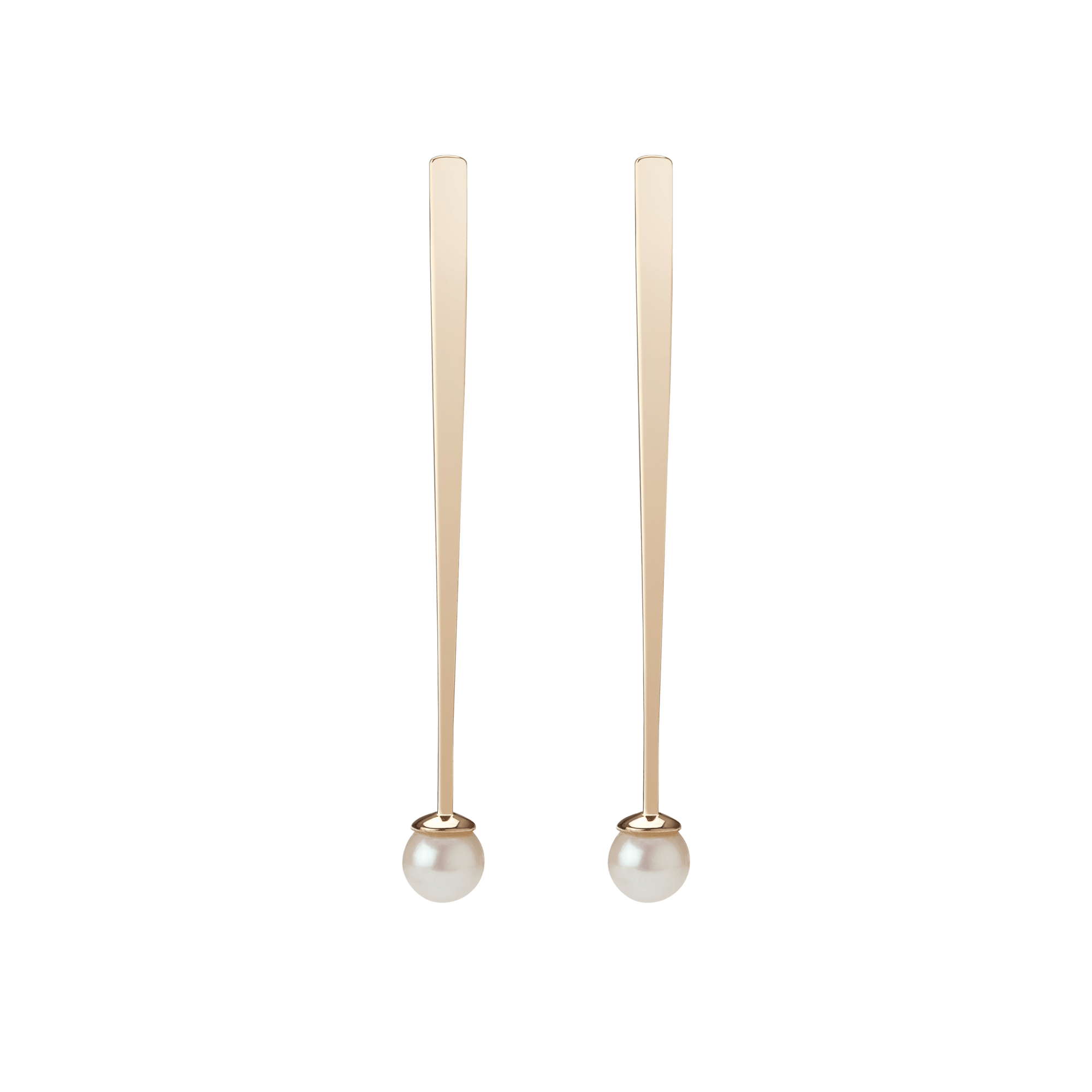 Geometric Pearl Earrings Yellow Gold Vermeil 14k Yellow Gold 18k Yellow Gold     Front First Pair | Single |