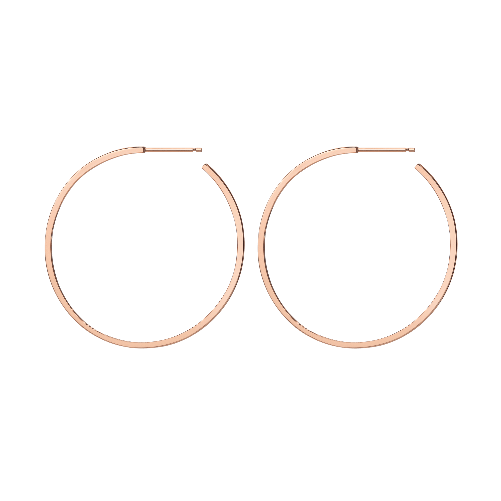 Hoop Earrings Rose Gold Vermeil 14k Rose Gold 18k Rose Gold Side   Pair | Single |