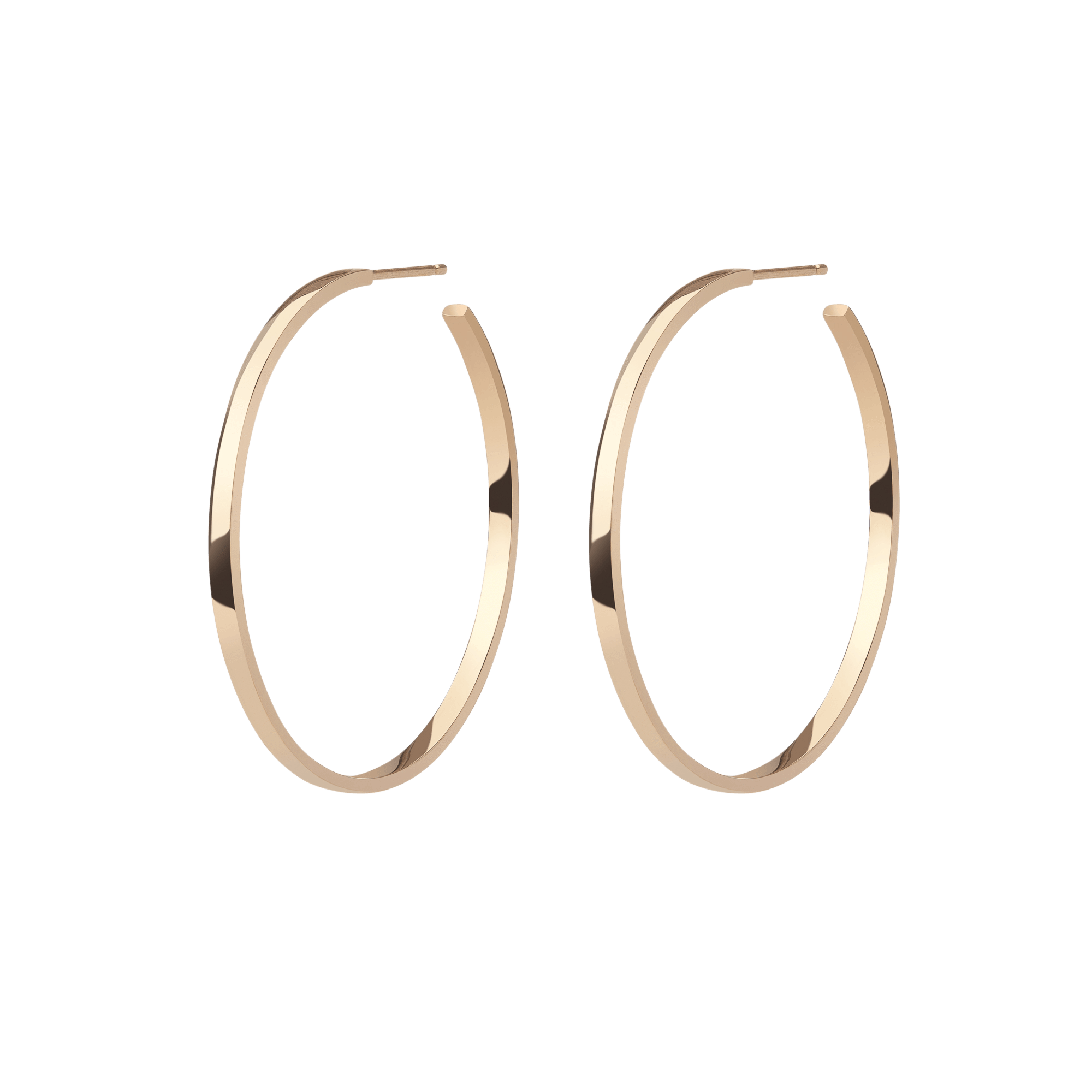 Hoop Earrings Yellow Gold Vermeil 14k Yellow Gold 18k Yellow Gold Half Side      Front First Pair | Single |