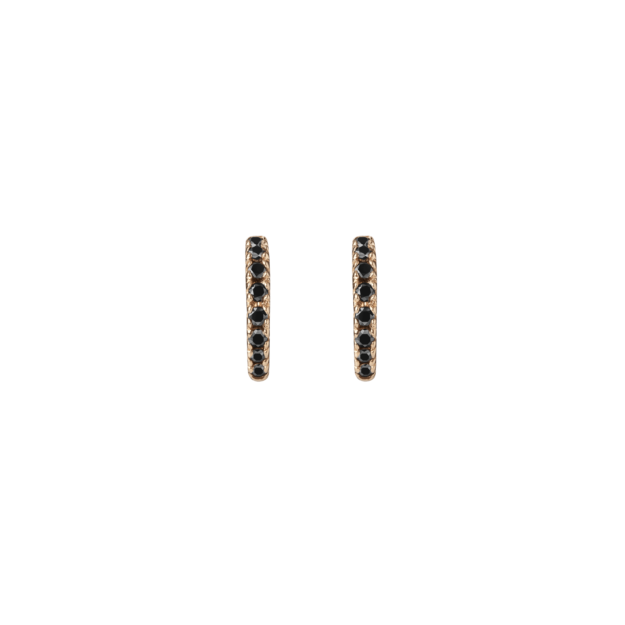 Huggie Earrings Yellow Gold Vermeil 14k Yellow Gold 18k Yellow Gold Black Diamonds Pair | Single |