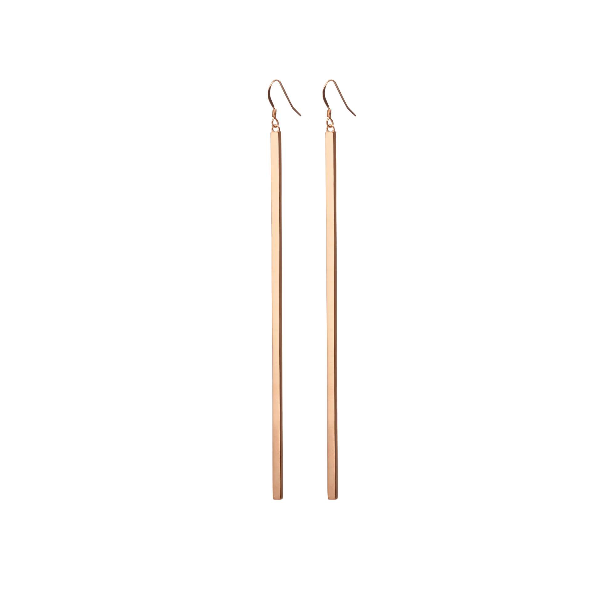 Long Bar Earring Yellow Gold Vermeil 14k Yellow Gold 18k Yellow Gold Half Side     Front First Pair | Single |