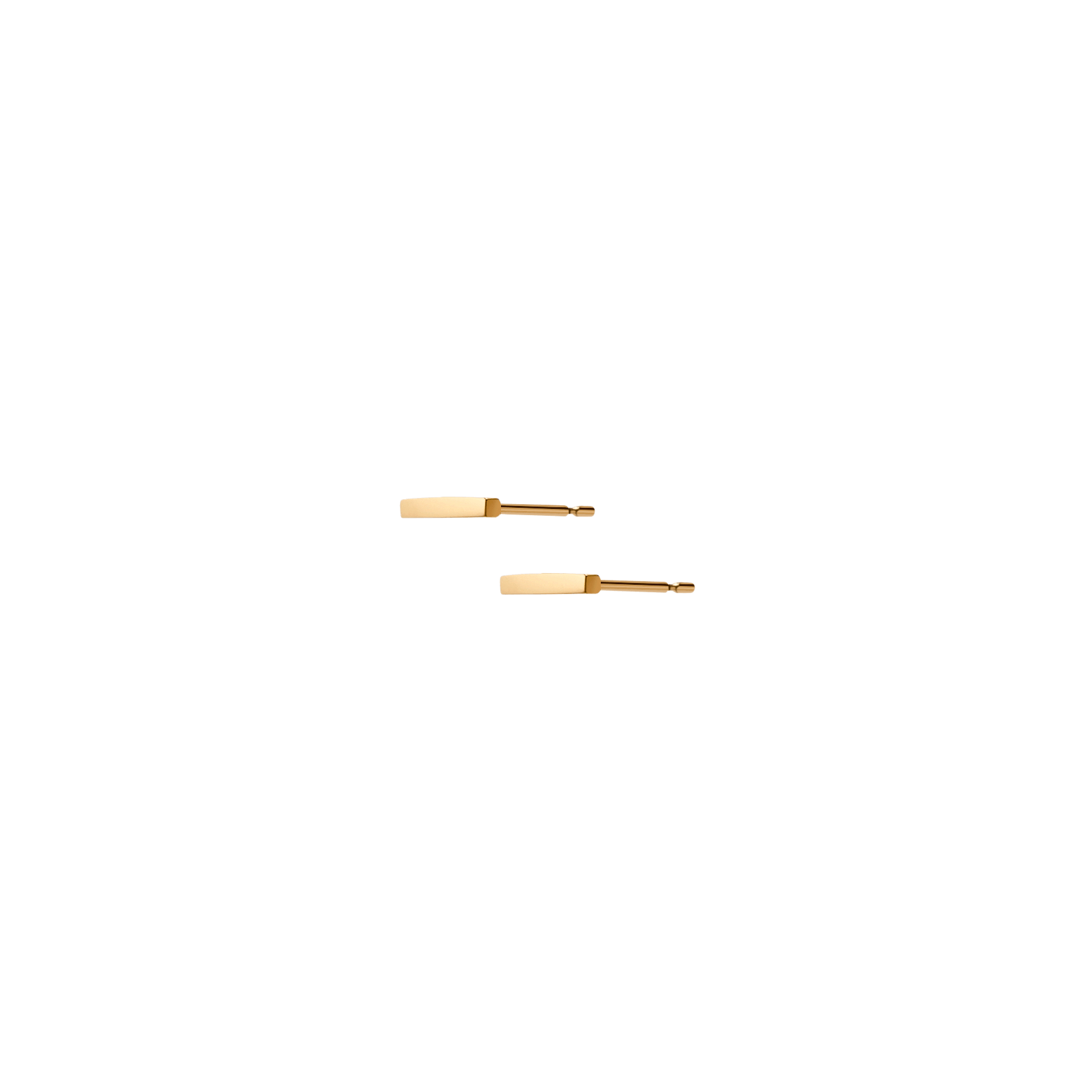 Midi Gold Bar Earring Yellow Gold Vermeil 14k Yellow Gold 18k Yellow Gold Half Side   Pair | Single |