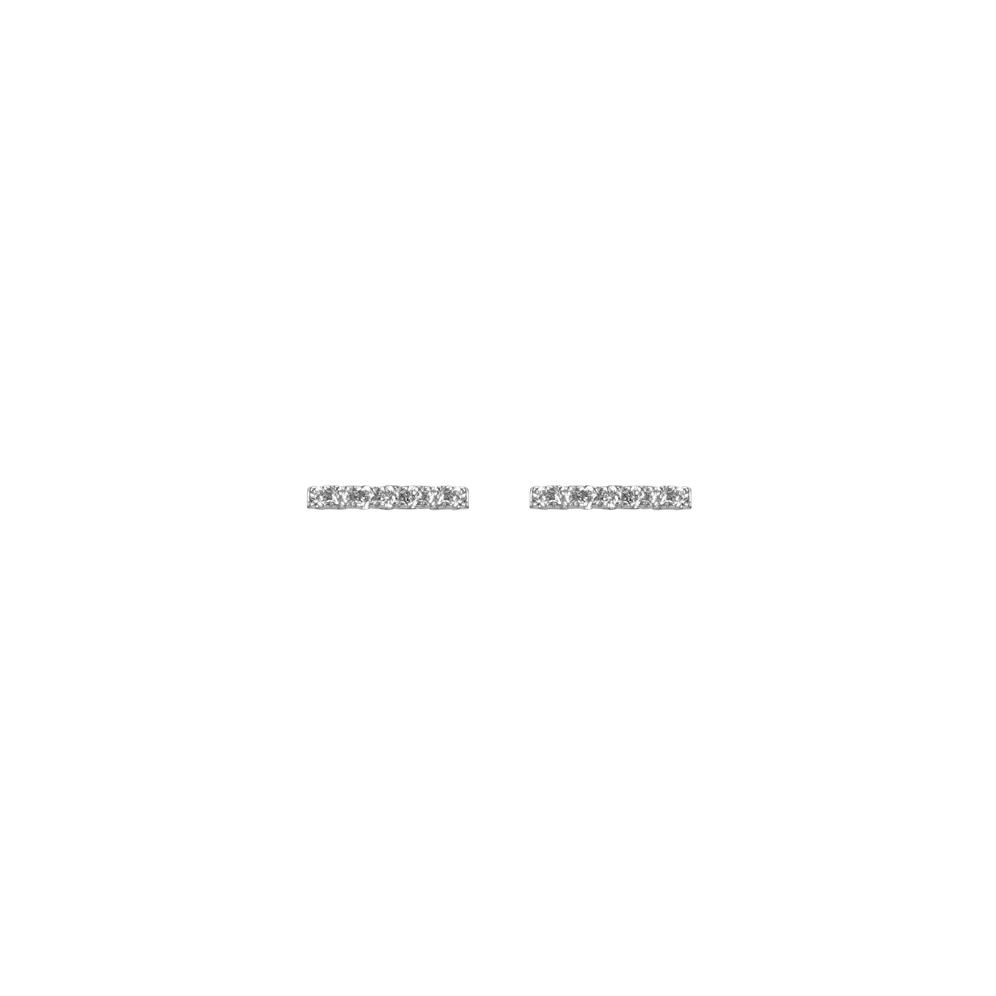 Midi Black Diamond Bar Earring Sterling Silver White Gold Vermeil 14k White Gold 18k White Gold White Diamonds     Front First Pair | Single |