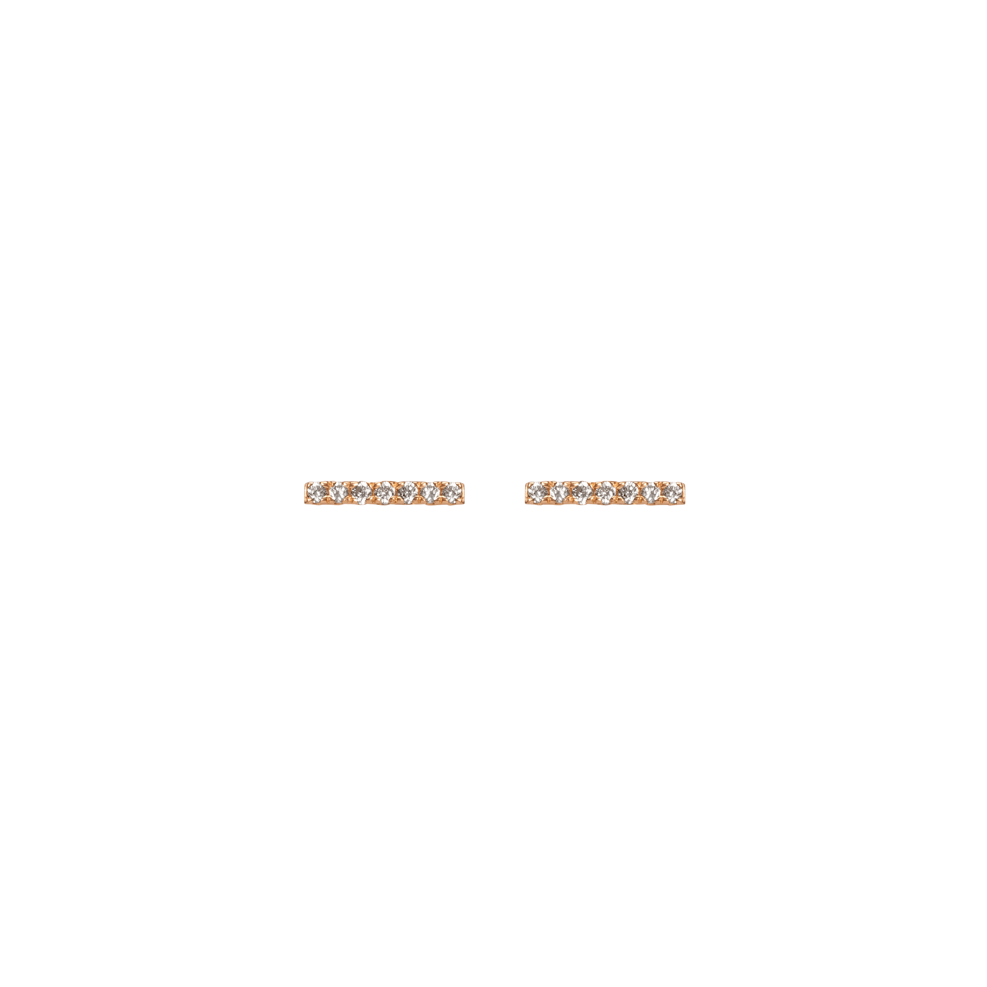 Midi Black Diamond Bar Earring Rose Gold Vermeil 14k Rose Gold 18k Rose Gold White Diamonds     Front First Pair | Single |