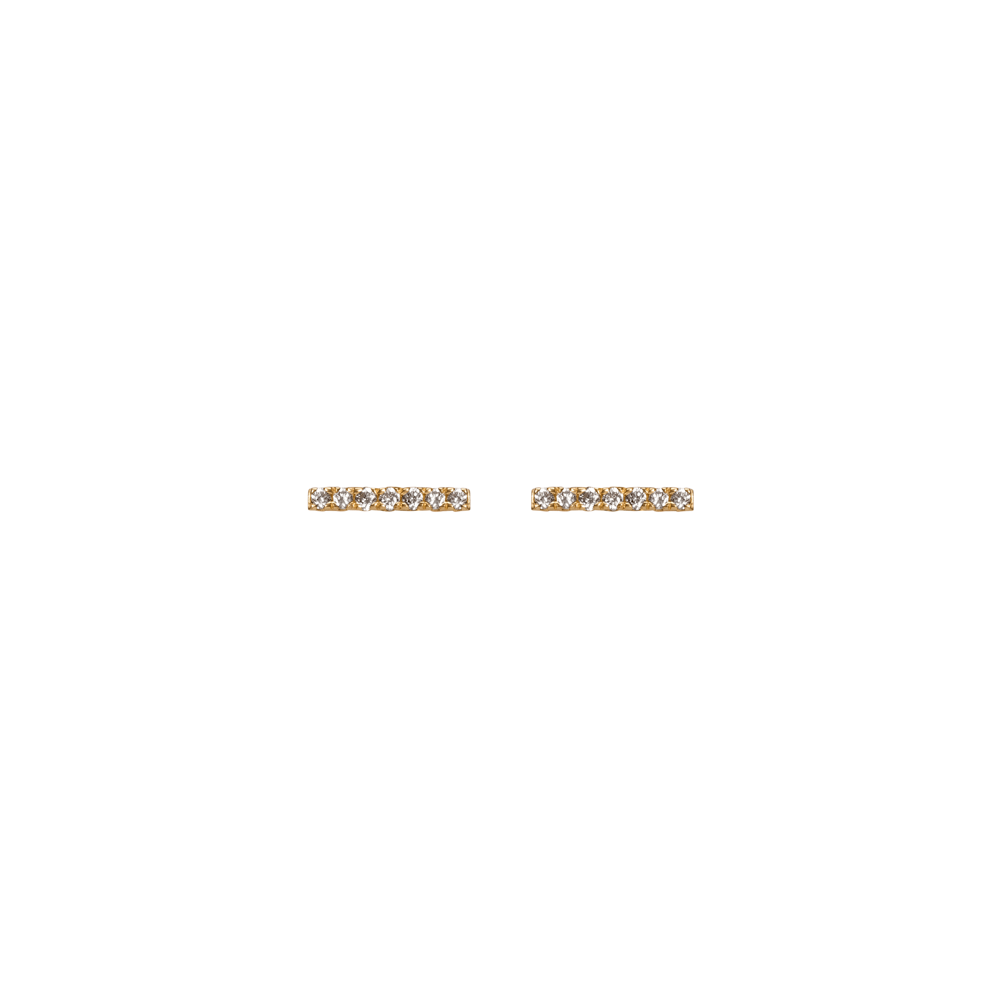 Midi Black Diamond Bar Earring Yellow Gold Vermeil 14k Yellow Gold 18k Yellow Gold White Diamonds     Front First Pair | Single |