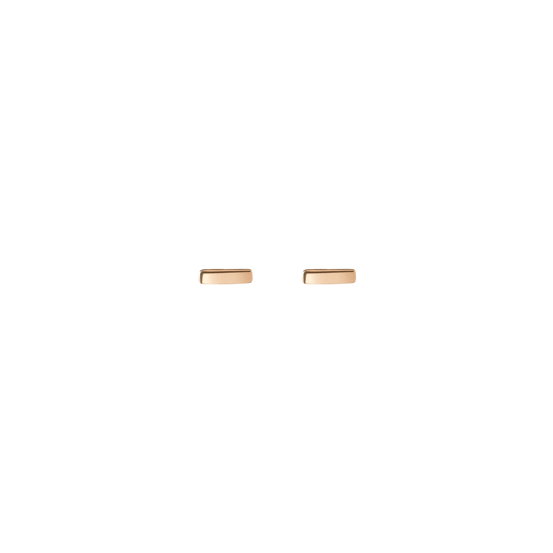 Mini Gold Bar Earring Rose Gold Vermeil 14k Rose Gold 18k Rose Gold    Front First Pair | Single |