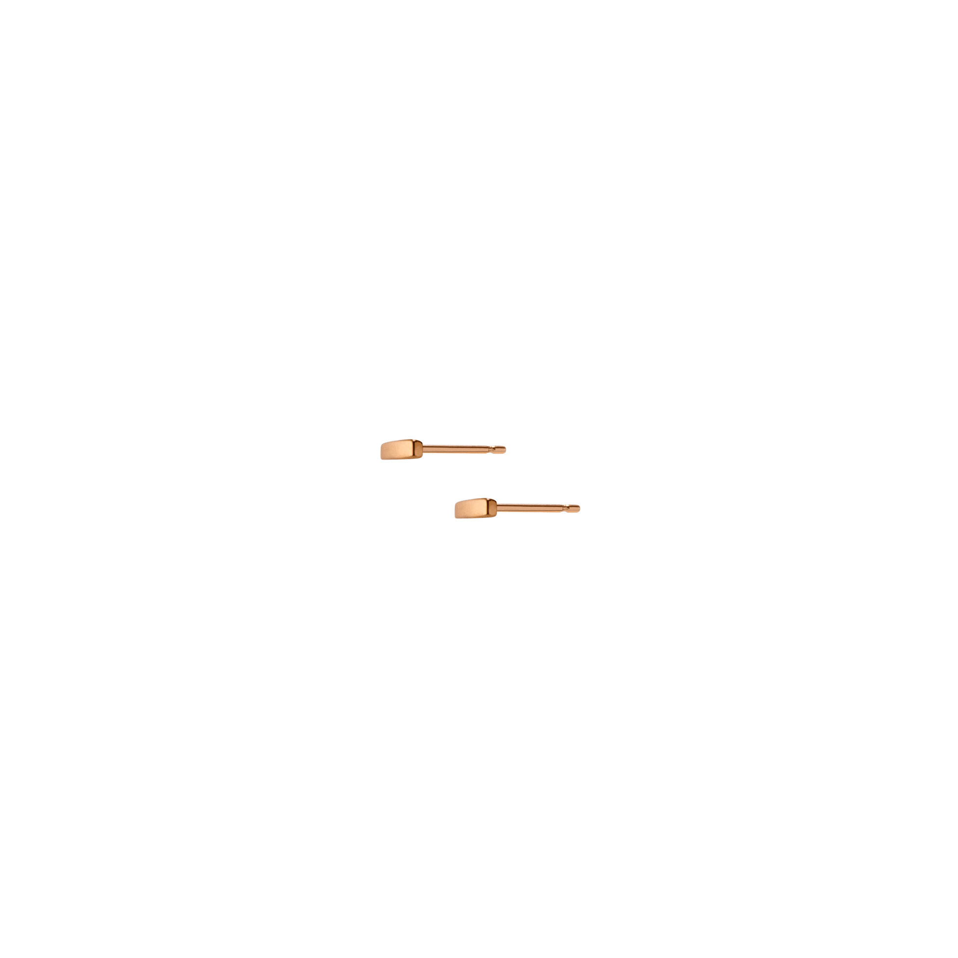 Mini Gold Bar Earring Rose Gold Vermeil 14k Rose Gold 18k Rose Gold Half Side  Pair | Single |