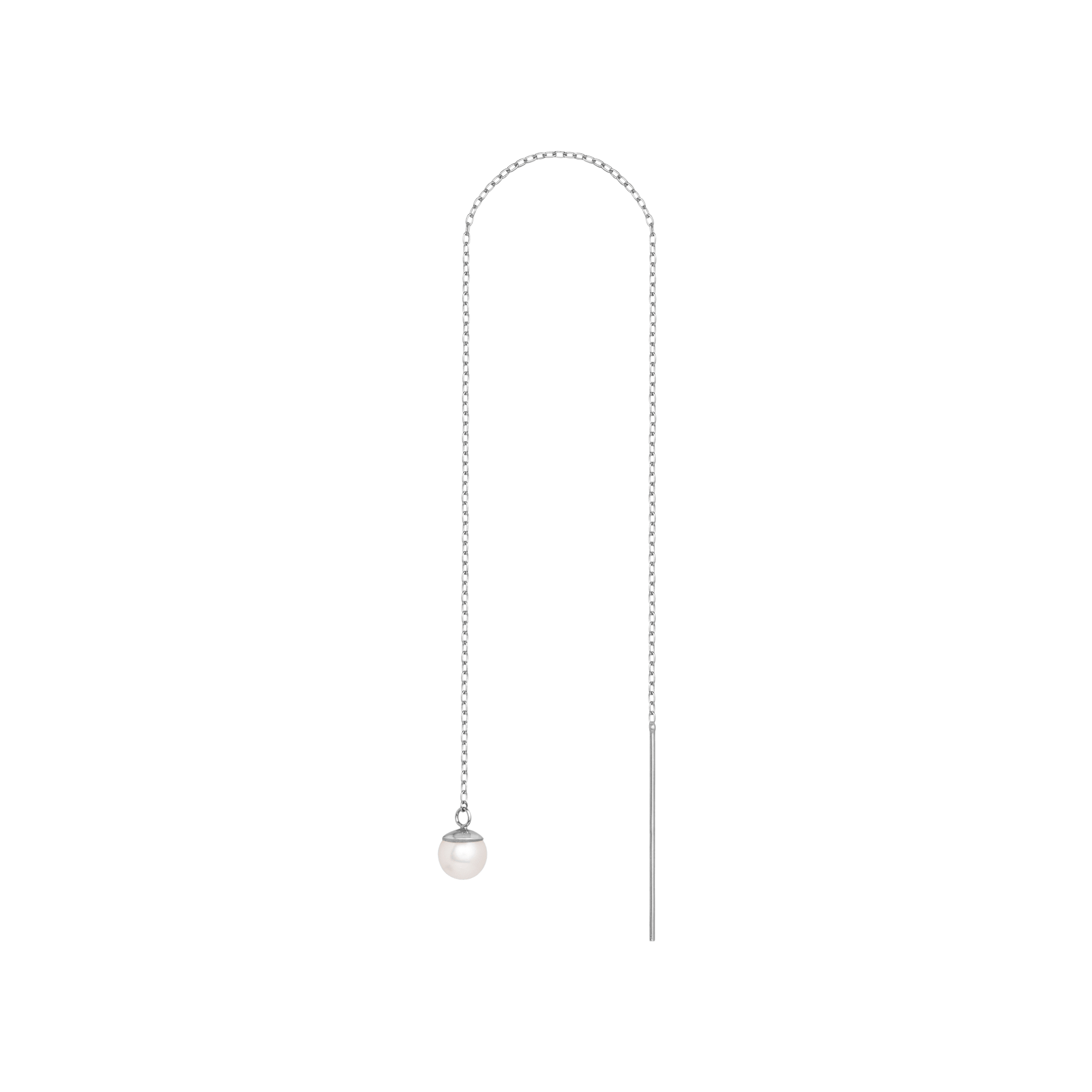 Pearl Ear Chain Sterling Silver White Gold Vermeil 14k White Gold 18k White Gold    Front First Pair | Single |