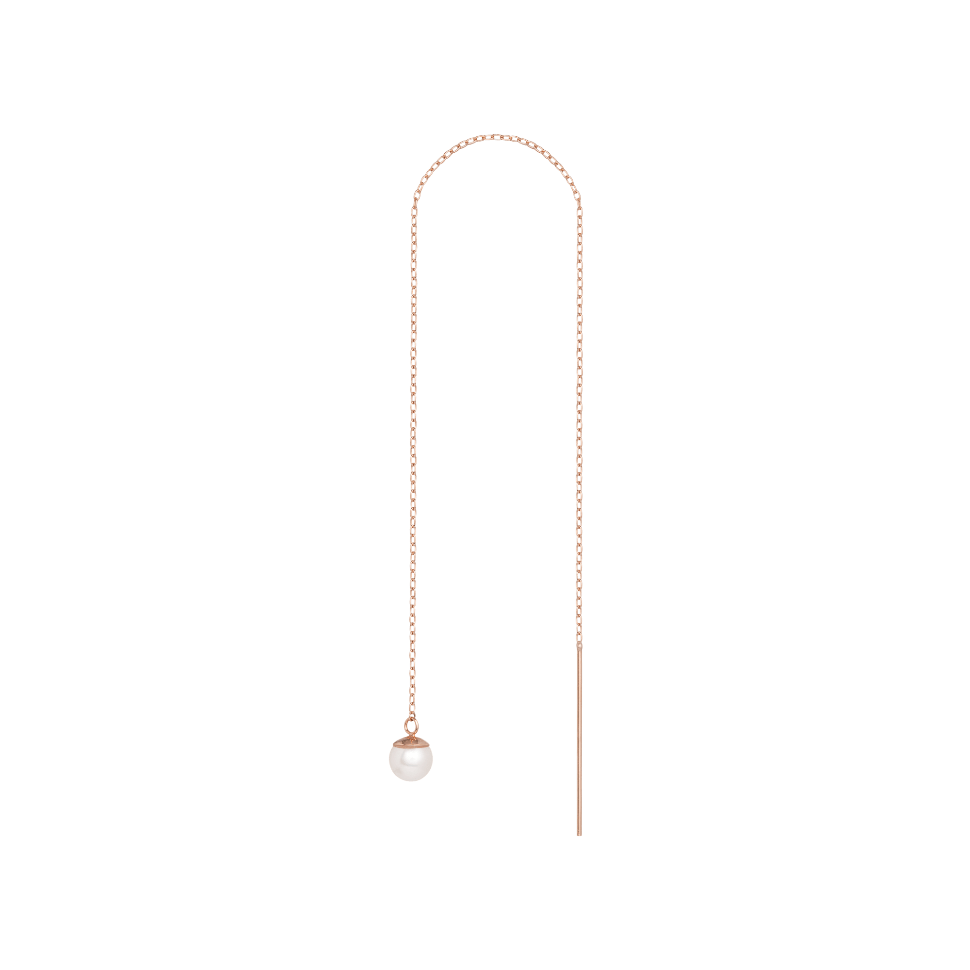 Pearl Ear Chain Rose Gold Vermeil 14k Rose Gold 18k Rose Gold    Front First Pair | Single |